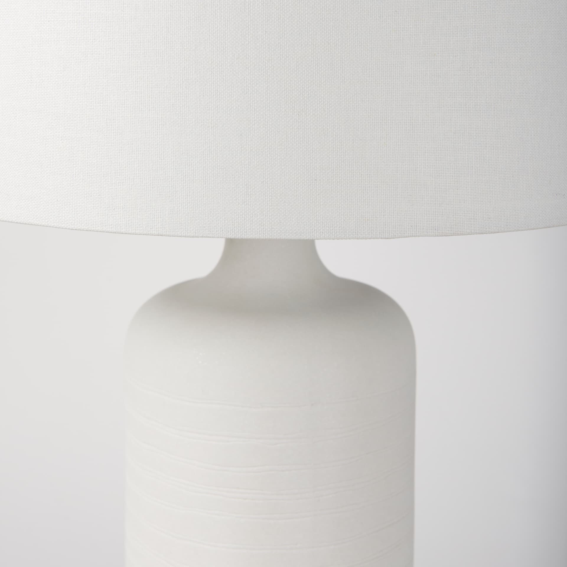Melanie 17.0L x 17.0W x 30.5H White Shade W/White Base Table Lamp — product photograph