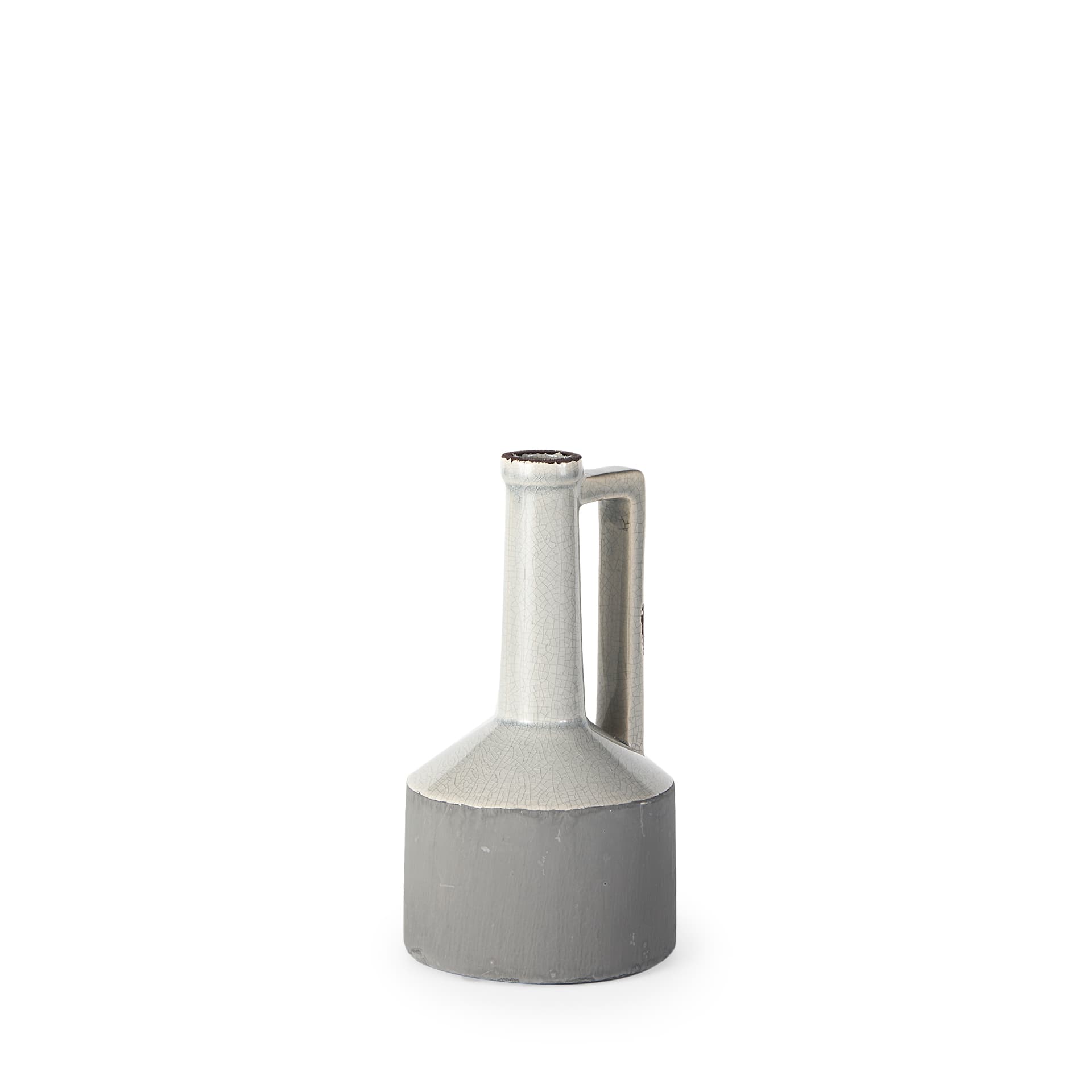 Burton 10.2H Small Two Tone Gray Ceramic Jug Vase — product photograph