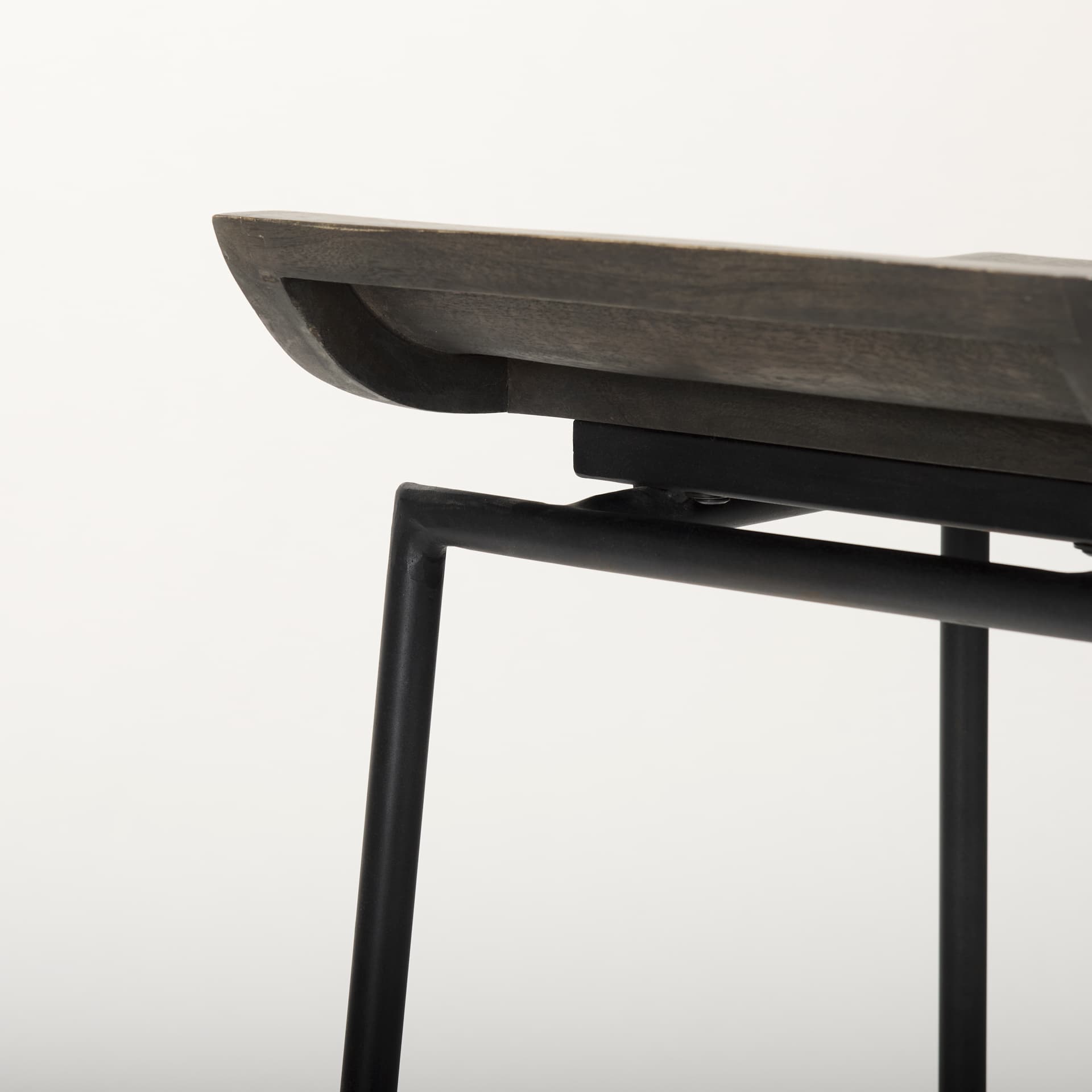 Givens Low Back 26in Seat Counter Stool | Black Wood w/ Black Metal — product photograph