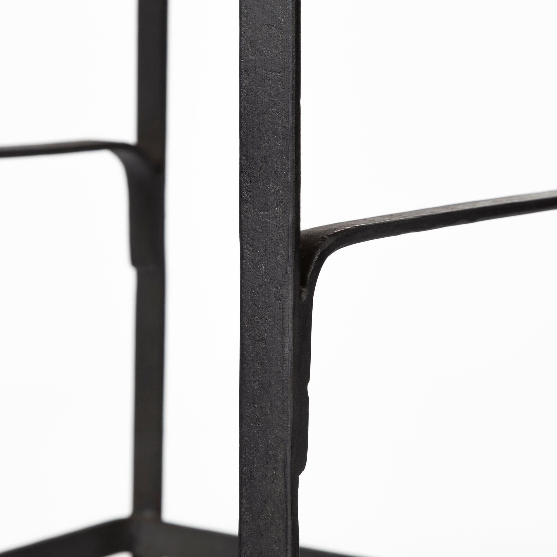 Conan Low Back 25in Seat Counter Stool | Brown Wood w/ Black Metal — product photograph