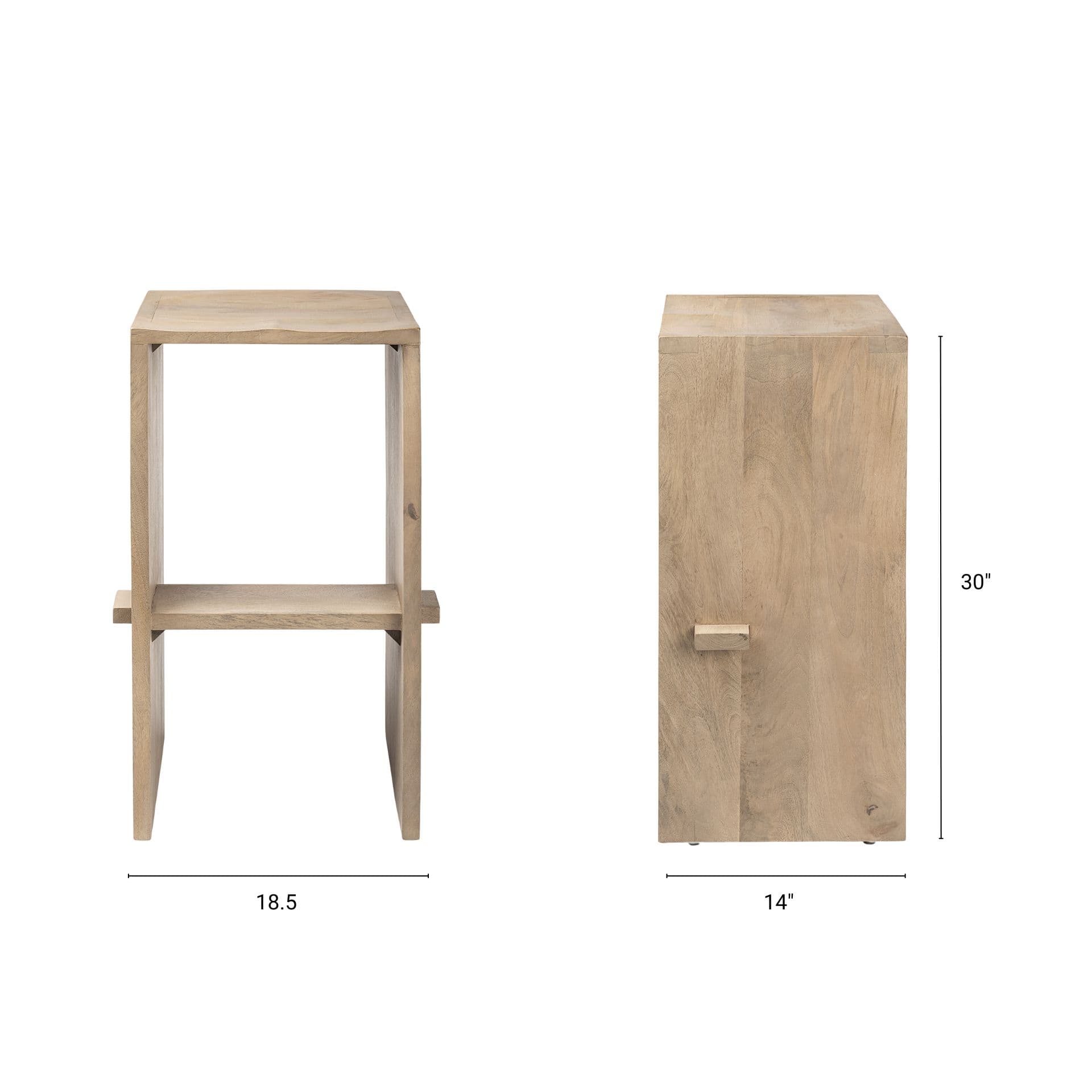 Aida Backless 30in Seat Bar Stool | Light Brown — product photograph