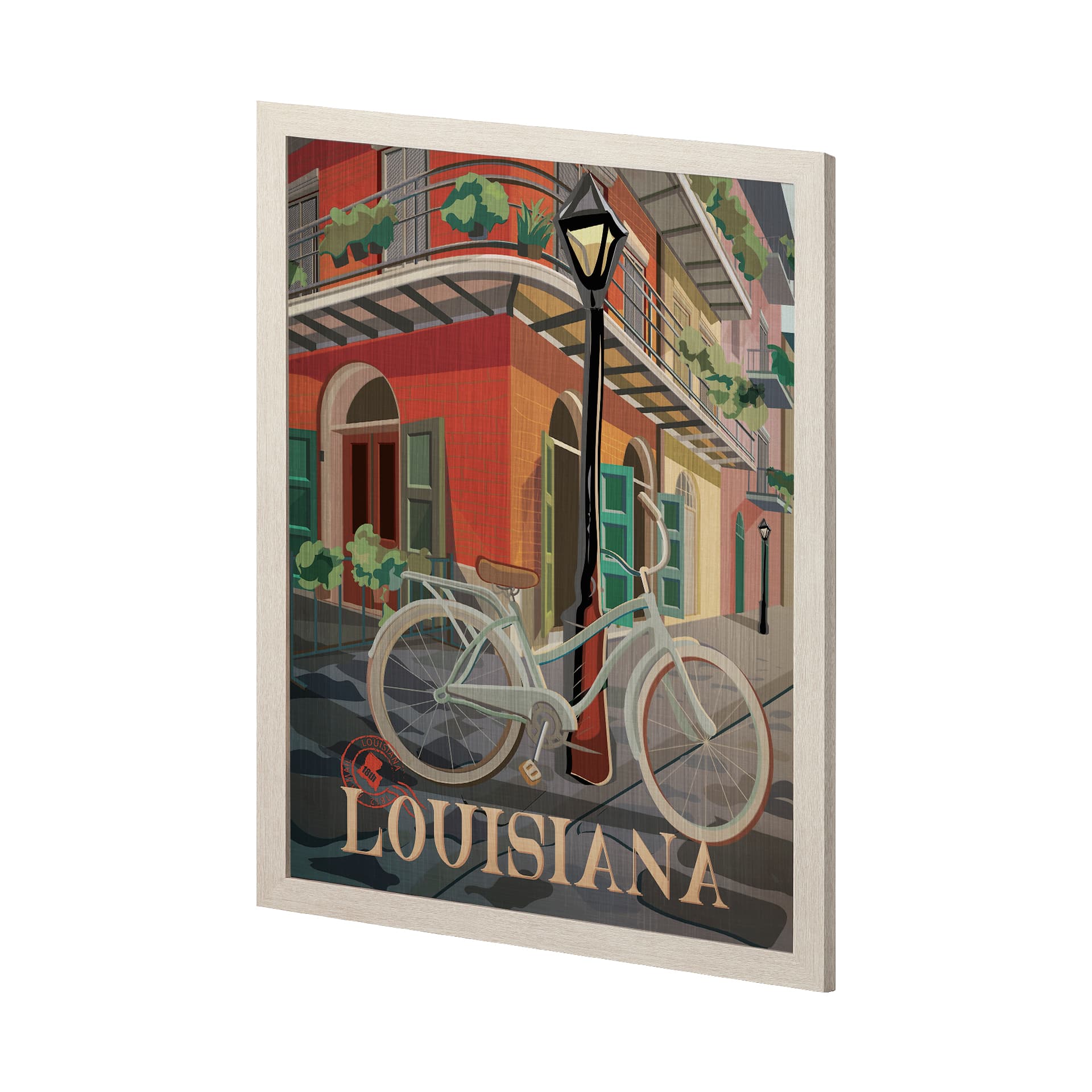 Louisiana Go USA (L) by Mercana Studio a Hand Embellished Decograph Framed Art Print — product photograph