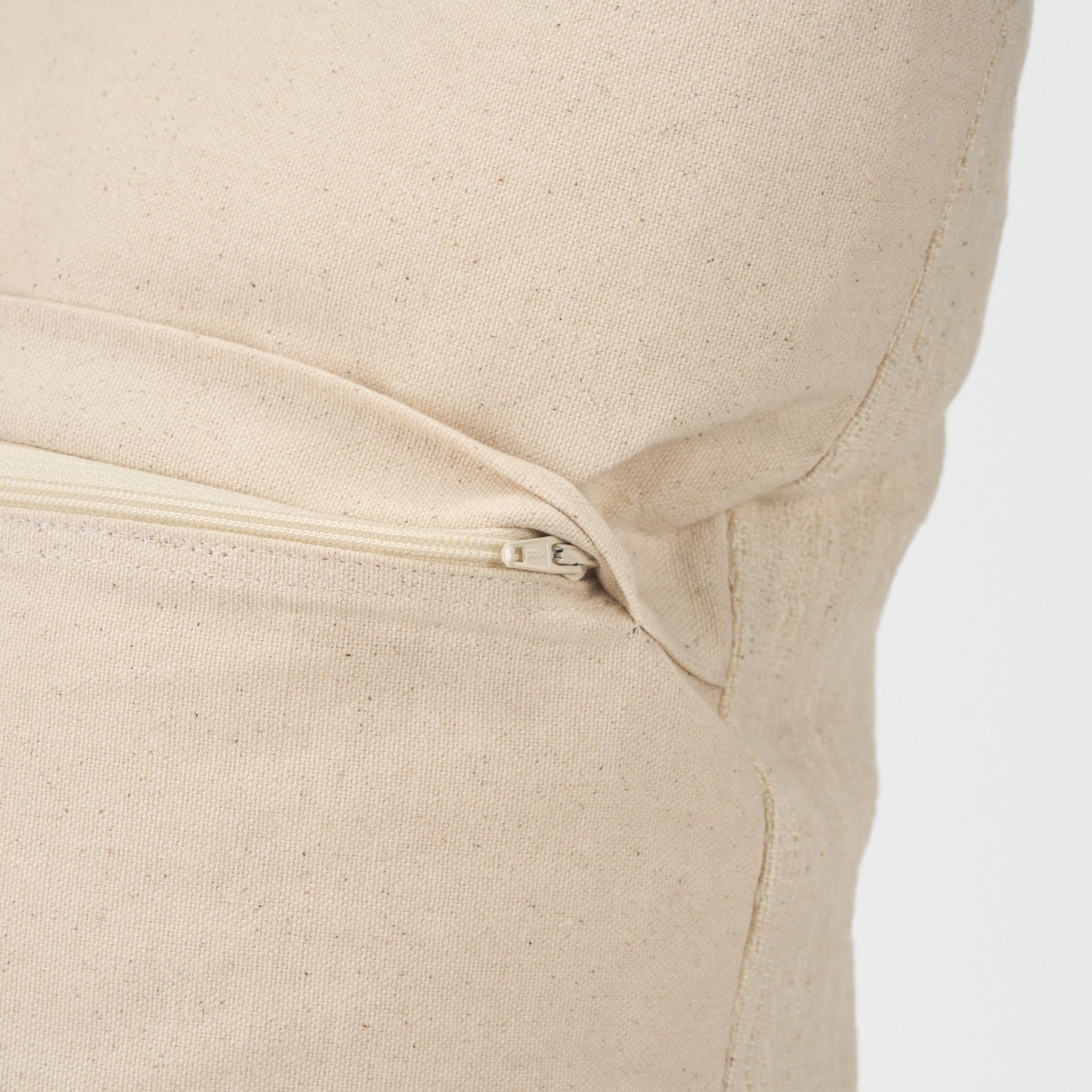 Jenner 22x22 Cream Cotton Linen Blend Square Pillow Cover w/Filler — product photograph