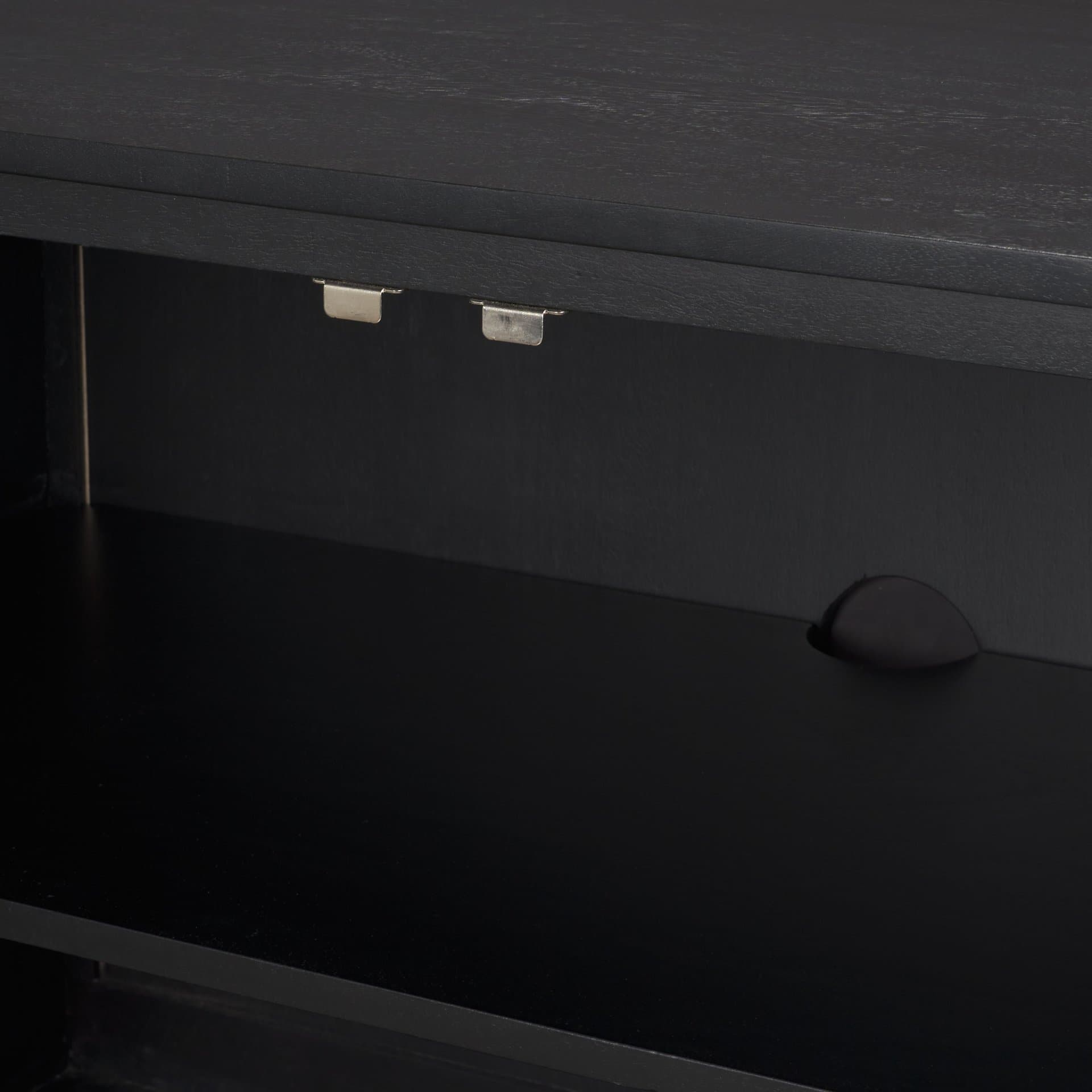Grier 72" Black Wood W/ Black Cane Sideboard — product photograph