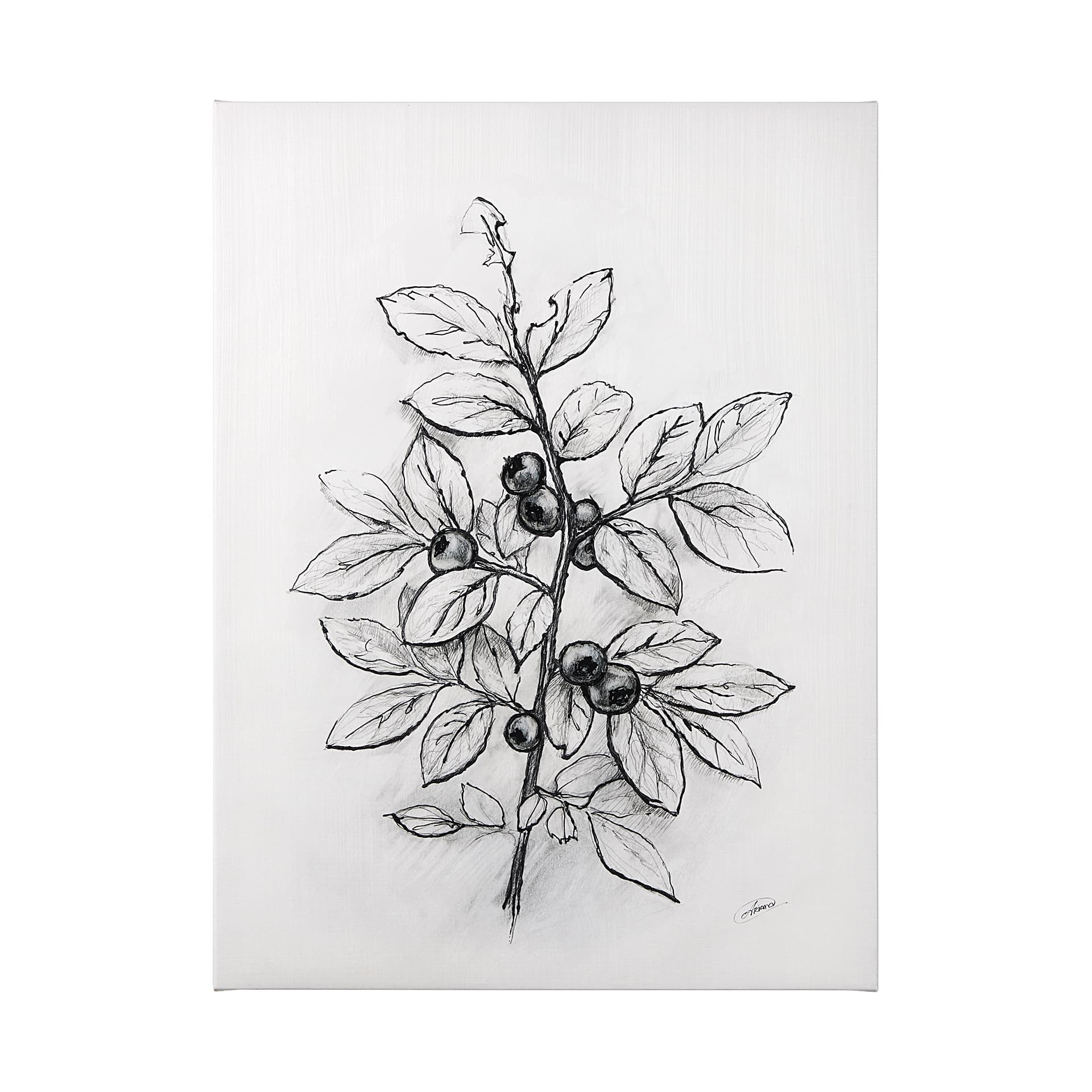 Wildberry Collection Blueberry by Ariana a Hand Embellished Textured Canvas — product photograph
