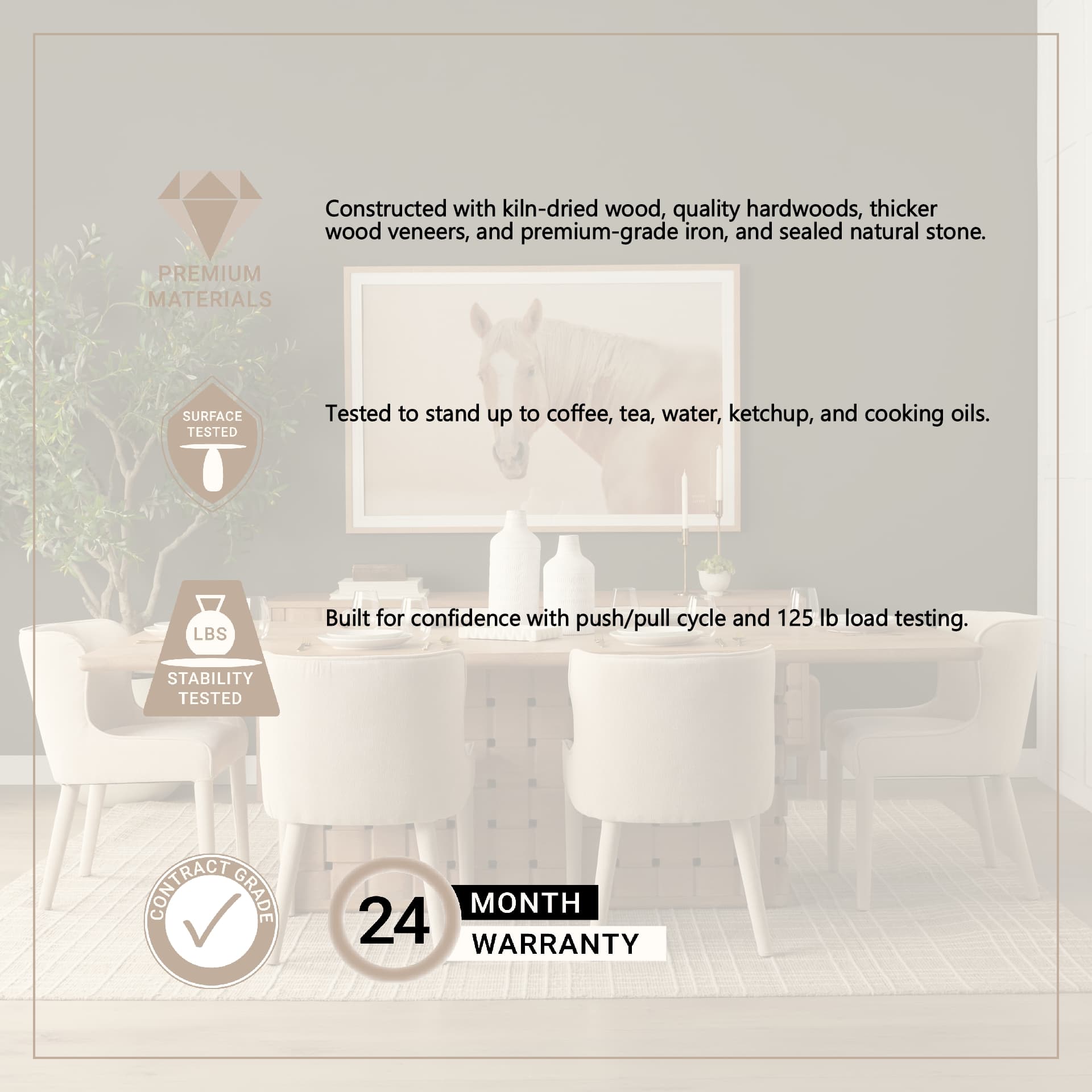 Trellyn 99"L x 44"W Rectangular Dining Table | Modern | Light Brown Wood | Seats 8 — product photograph