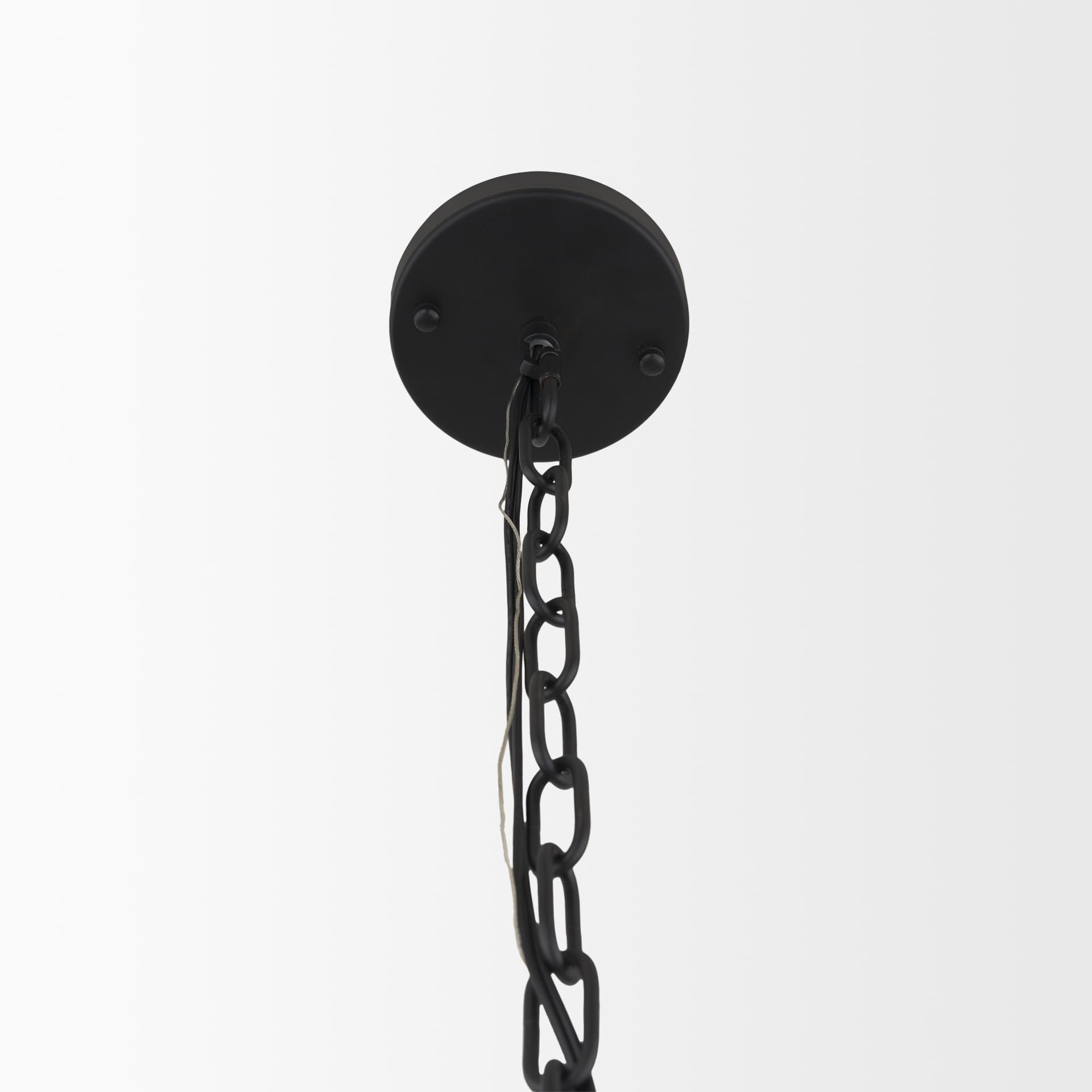 Edie Matte Black Metal w/ Frosted Glass Globes 6-Light Chandelier — product photograph