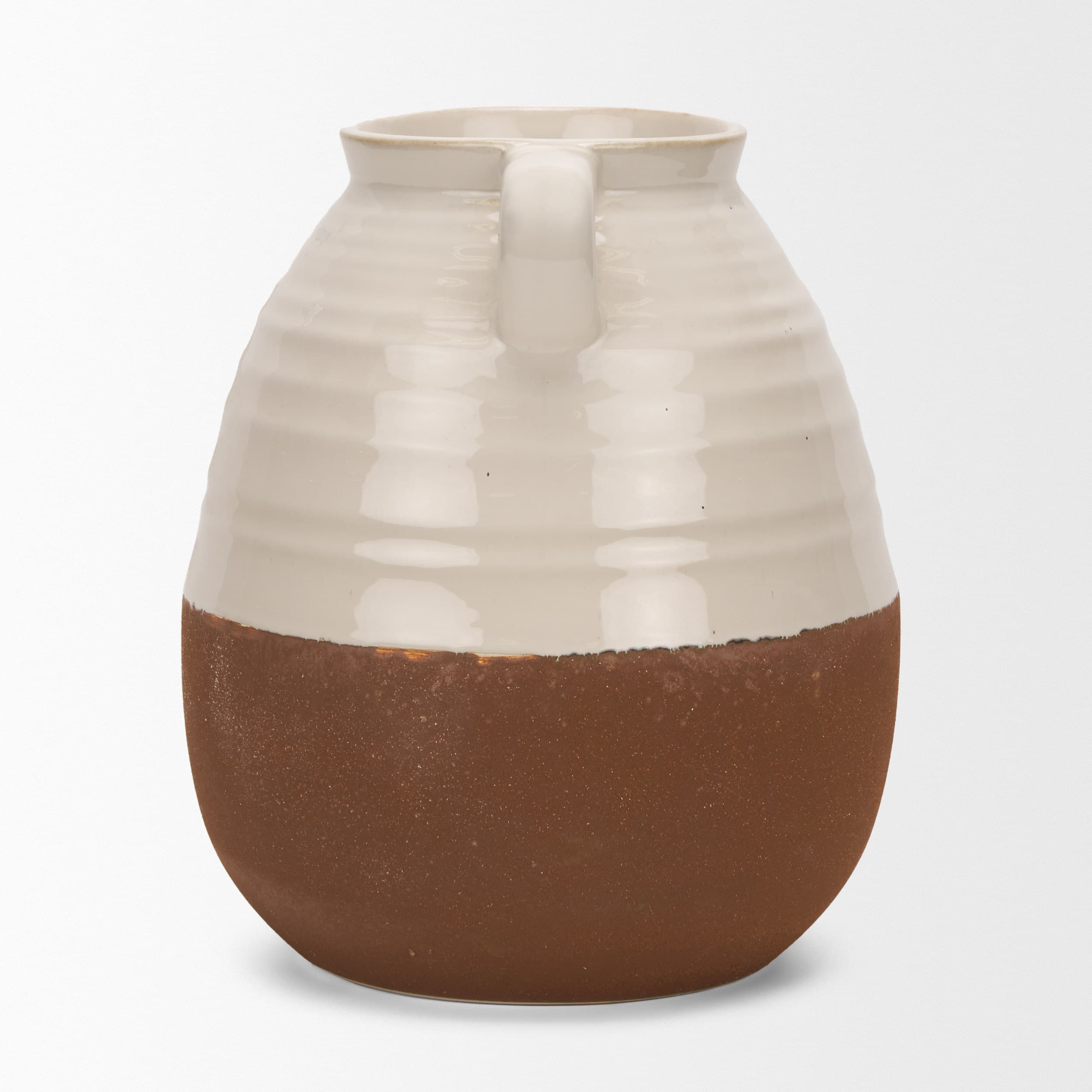 Tryna Large Beige w/ Matte Brown Ceramic Vase — product photograph
