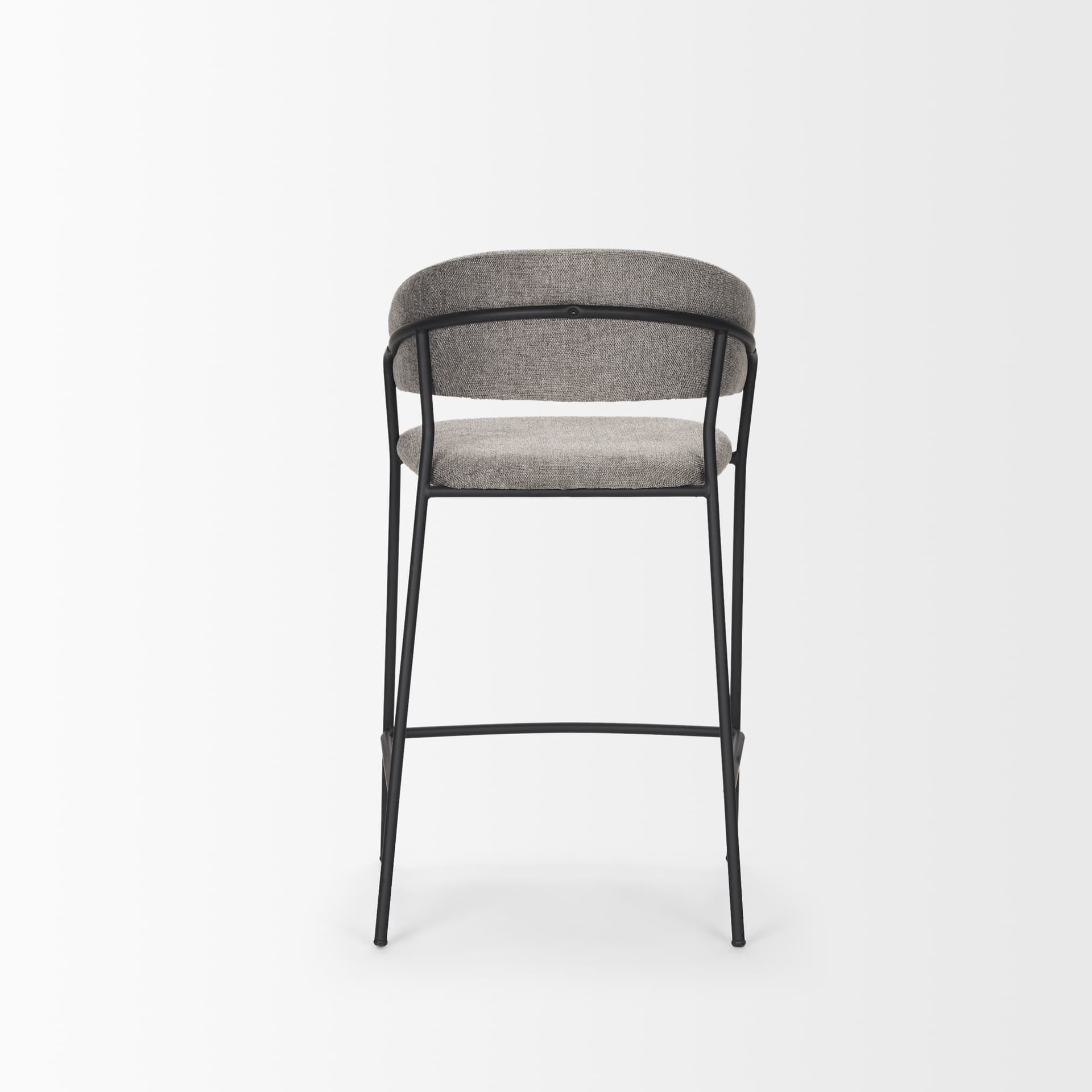 Carolyn Low Back 25.9in Seat Counter Stool | Gray Fabric — product photograph