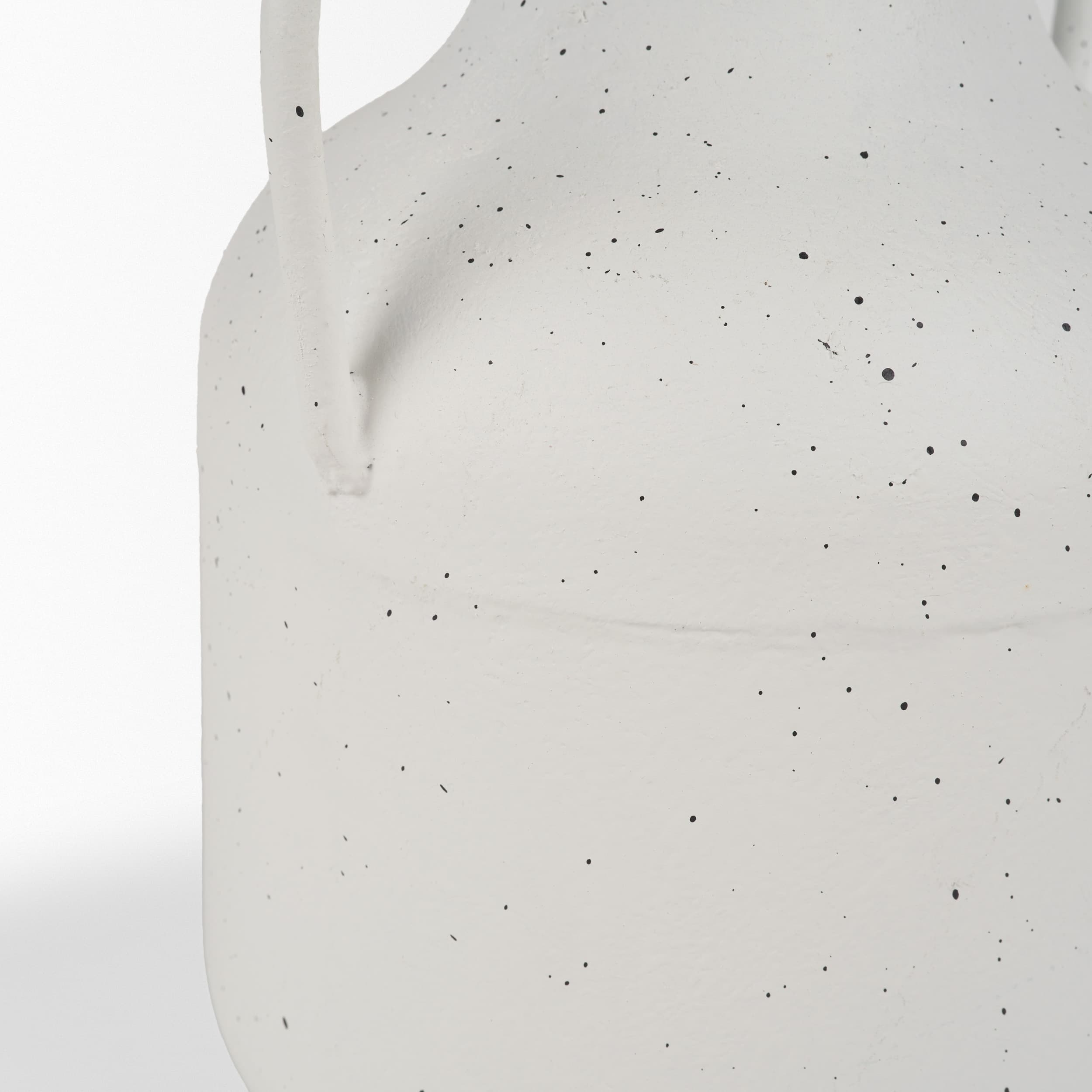 Treva Tall White w/ Black Speckles Metal Vase — product photograph