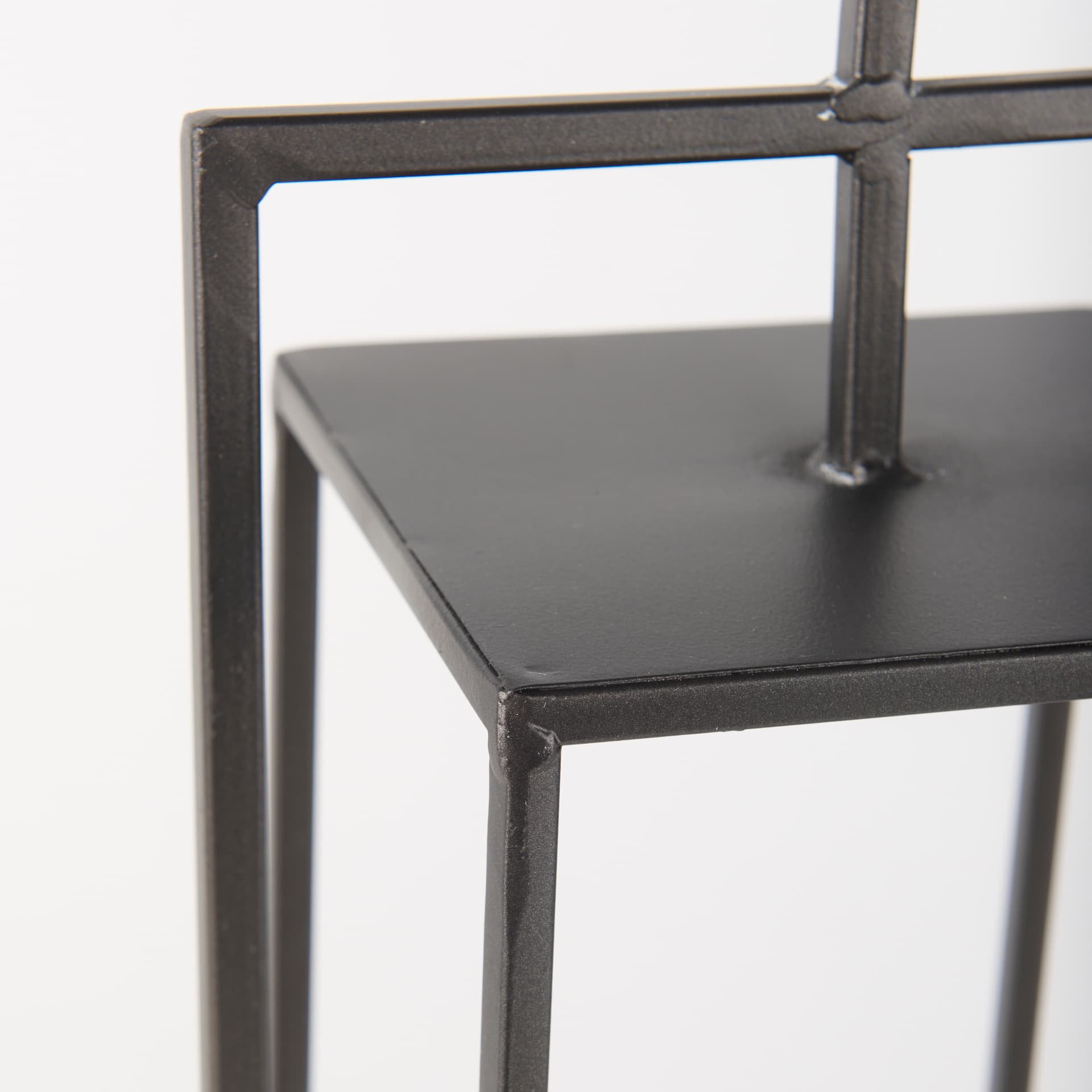 Albus II Small Black Metal Rectangular Table Candle Holder — product photograph