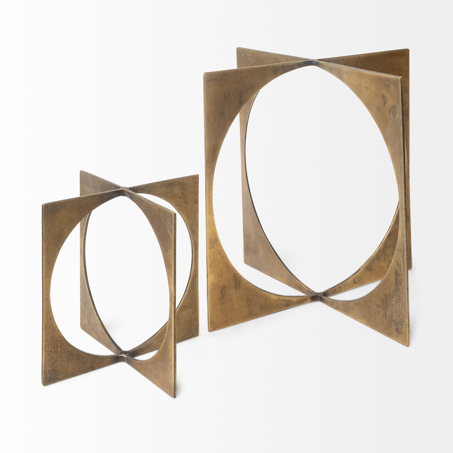Lima II (Large) 10L x 10W Gold Geometric Decorative Object — product photograph