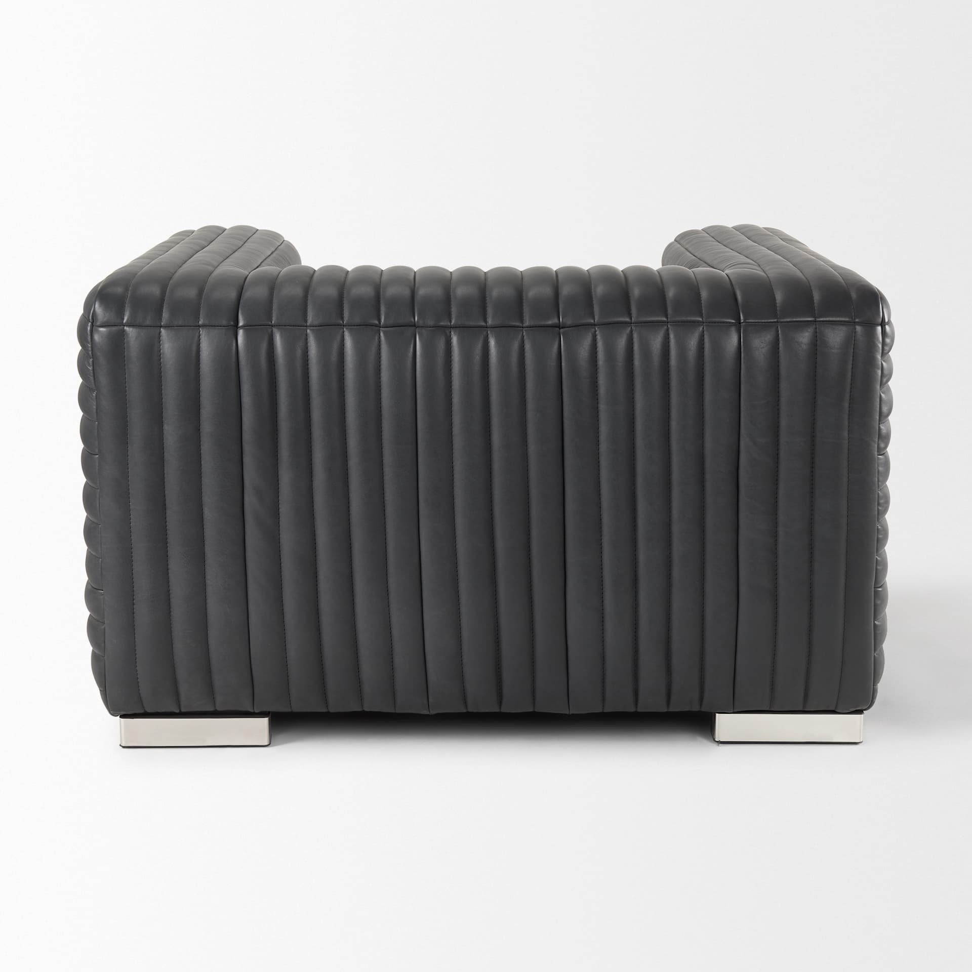 Ricciardo Black Leather Upholstered Arm Chair — product photograph