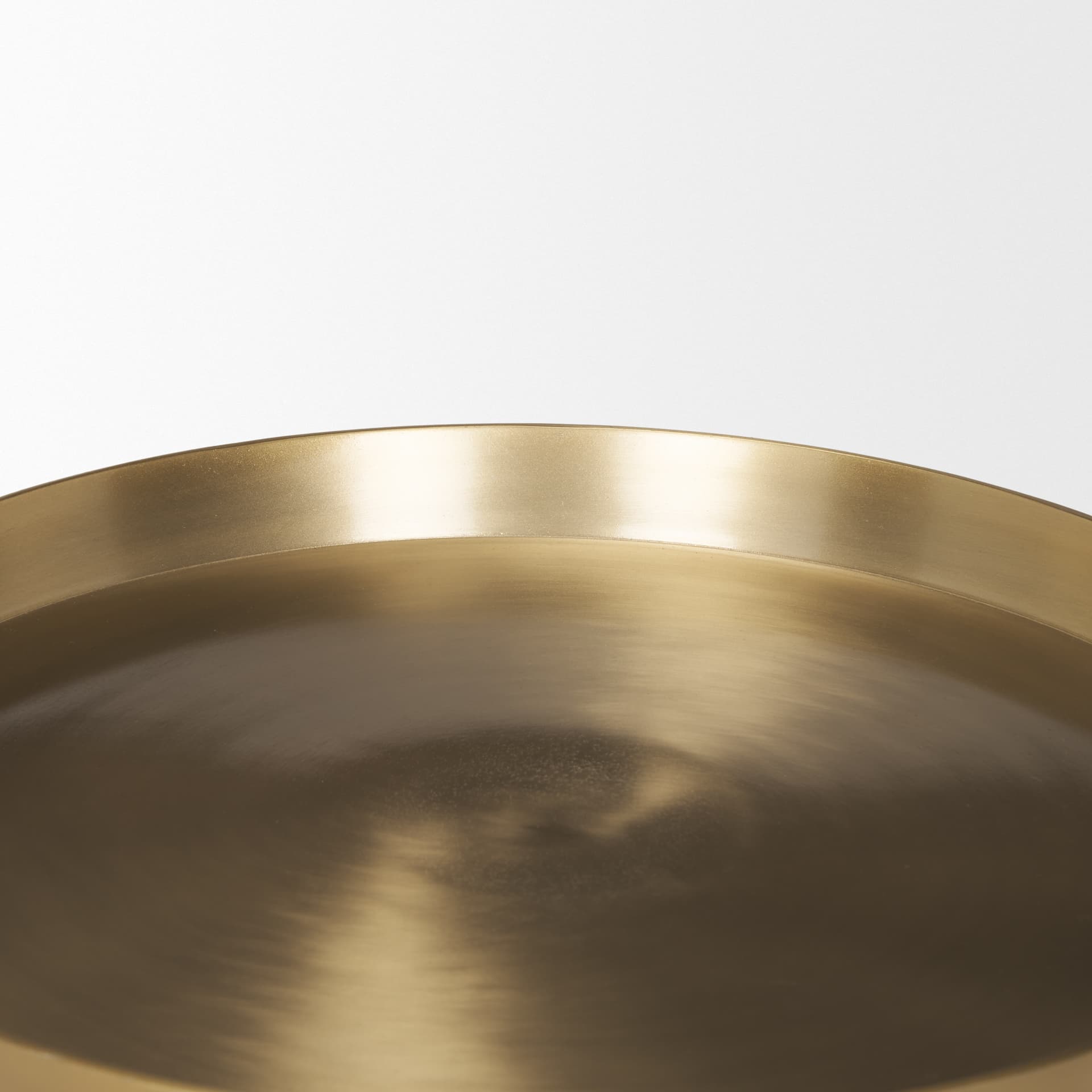 Roland Satin Brass Cast Aluminum Metal Accent Table — product photograph