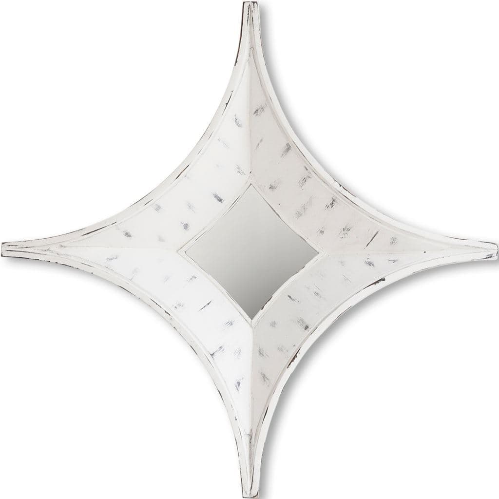 Amphion 16.5x16.5 Star Whitewashed Wood Frame Mirror — product photograph