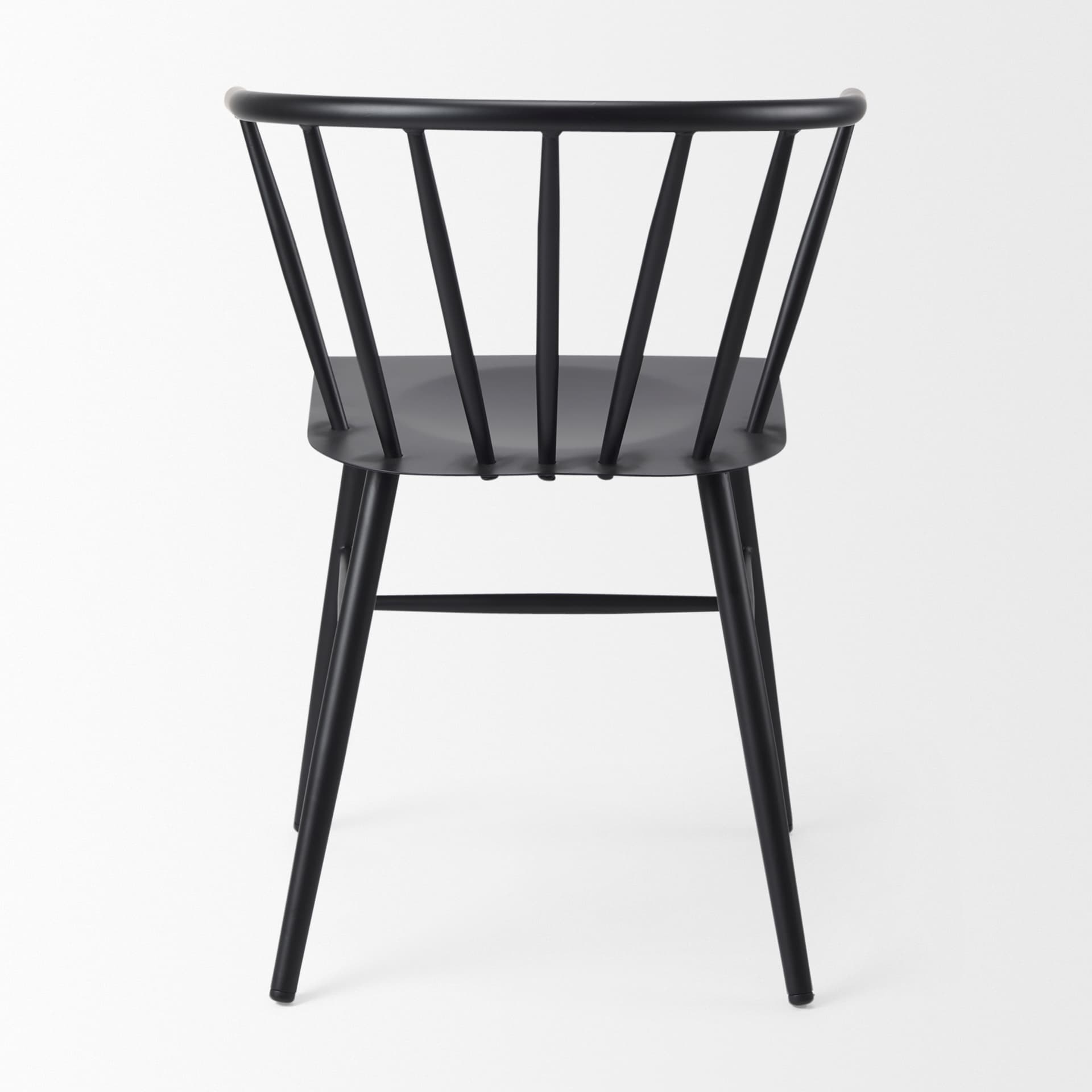 Colin Curved Back Dining Side Chair | Black Metal — product photograph