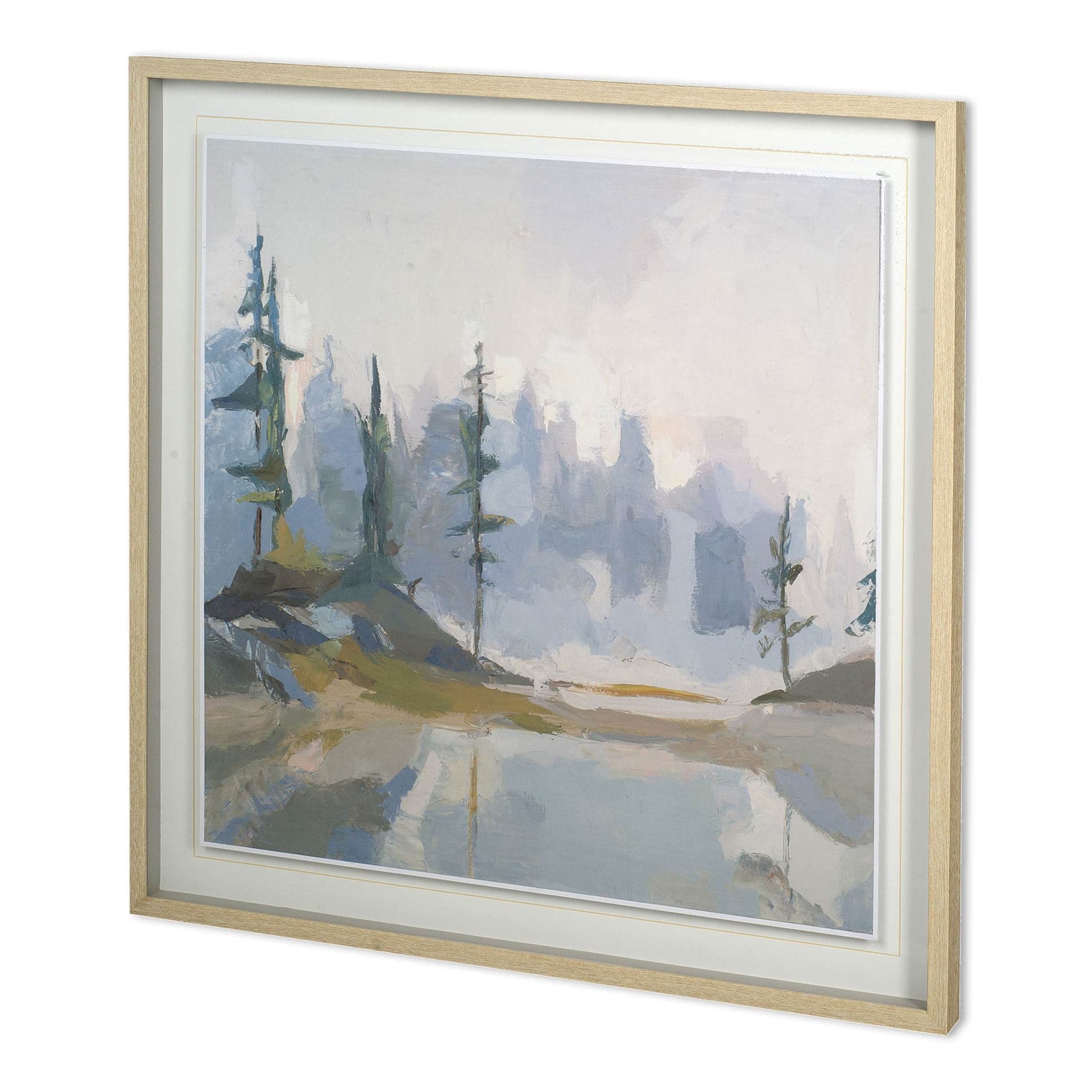 Misty Moraine by Julie Devine a Hand Embellished Textured Framed Art Print Matted under Glass — product photograph