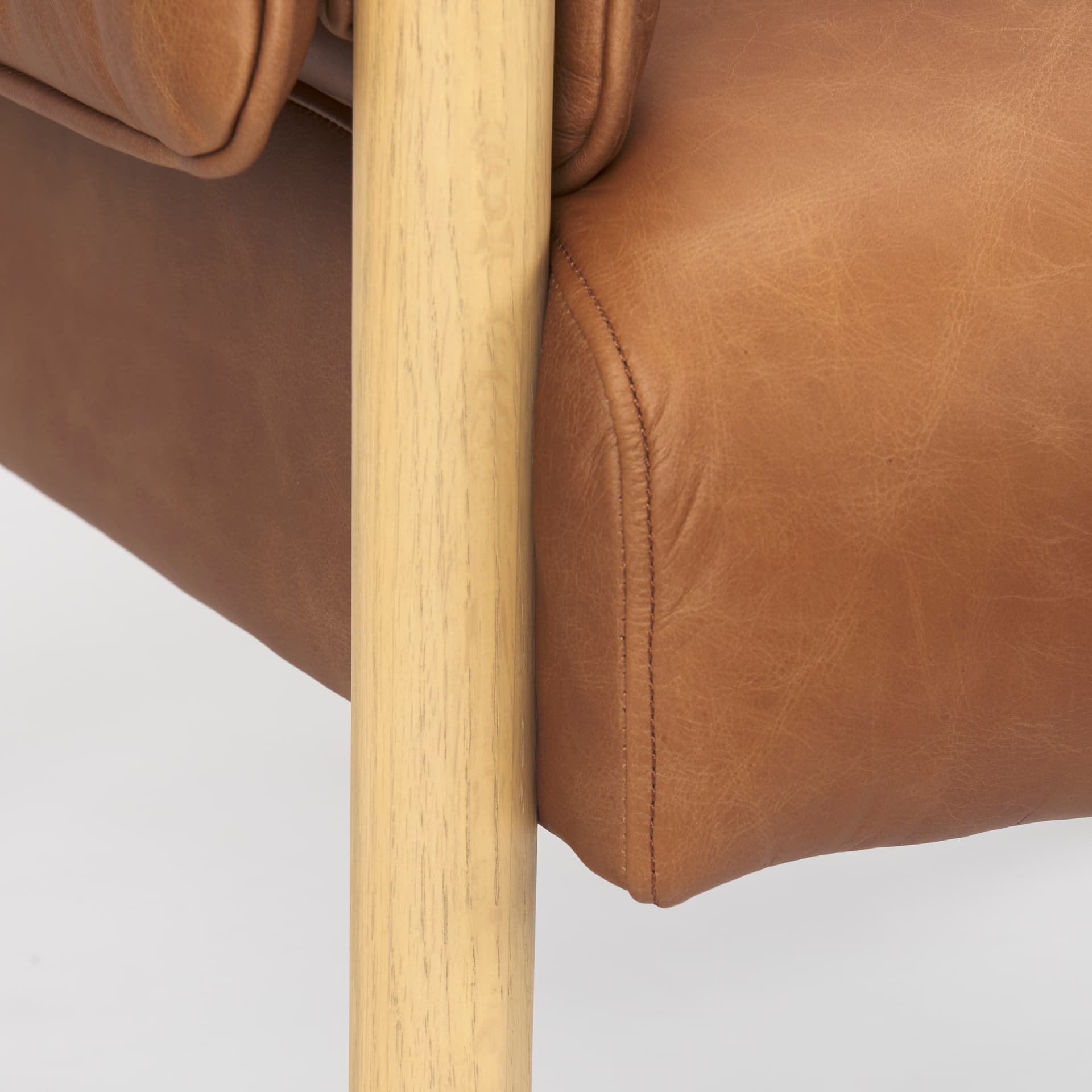 Ashton Brown Leather w/ Light Wood Accent Chair — product photograph