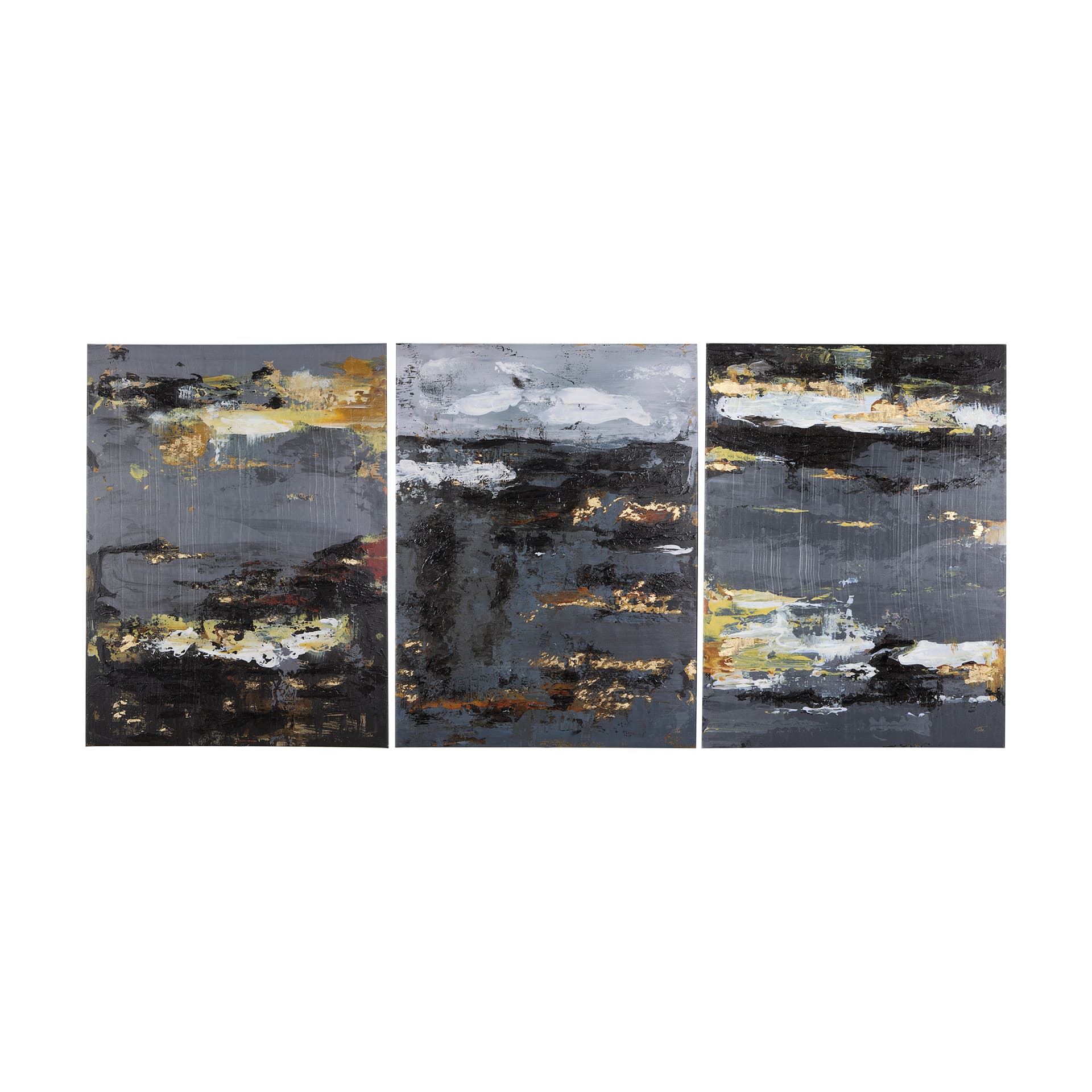 Silver and gold inspiration I by Mercana Studio a Hand Embellished Textured Canvas — product photograph