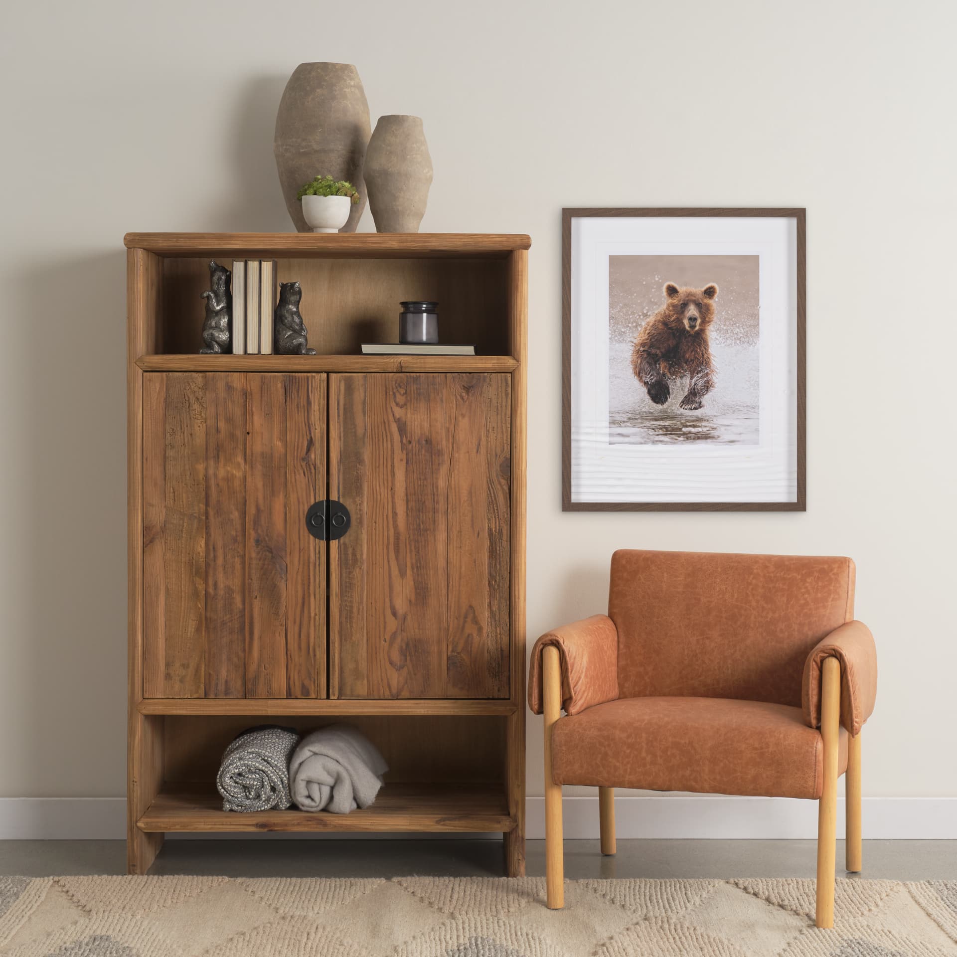 Custom Bears at Play II (MC) by PH Burchett Hand Embellished Framed Photo Art Print Matted under Gla — in a styled room