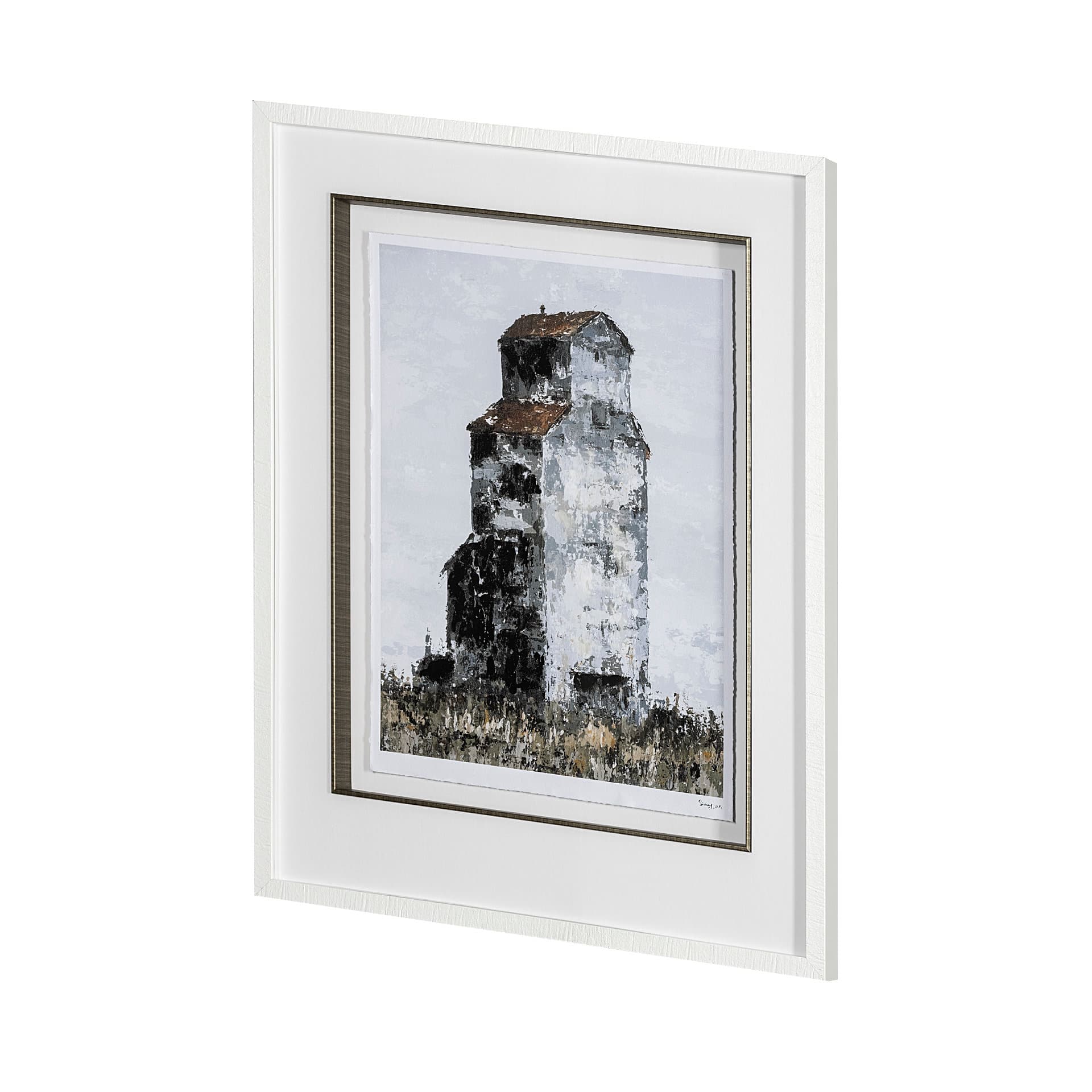 Abandoned Grain Elevator I by Mercana Studio Hand Embellished Framed Art Print Matted under Glass — product photograph