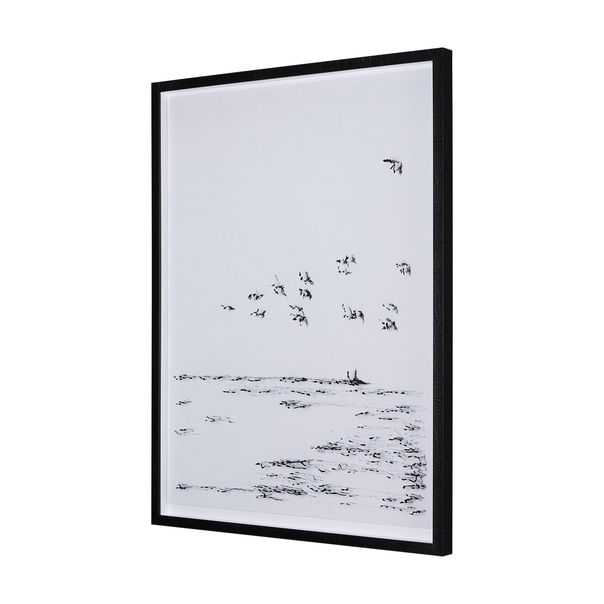 Arriving I by Mercana Studio a Hand Embellished Textured Framed Art Print Matted under Glass — product photograph
