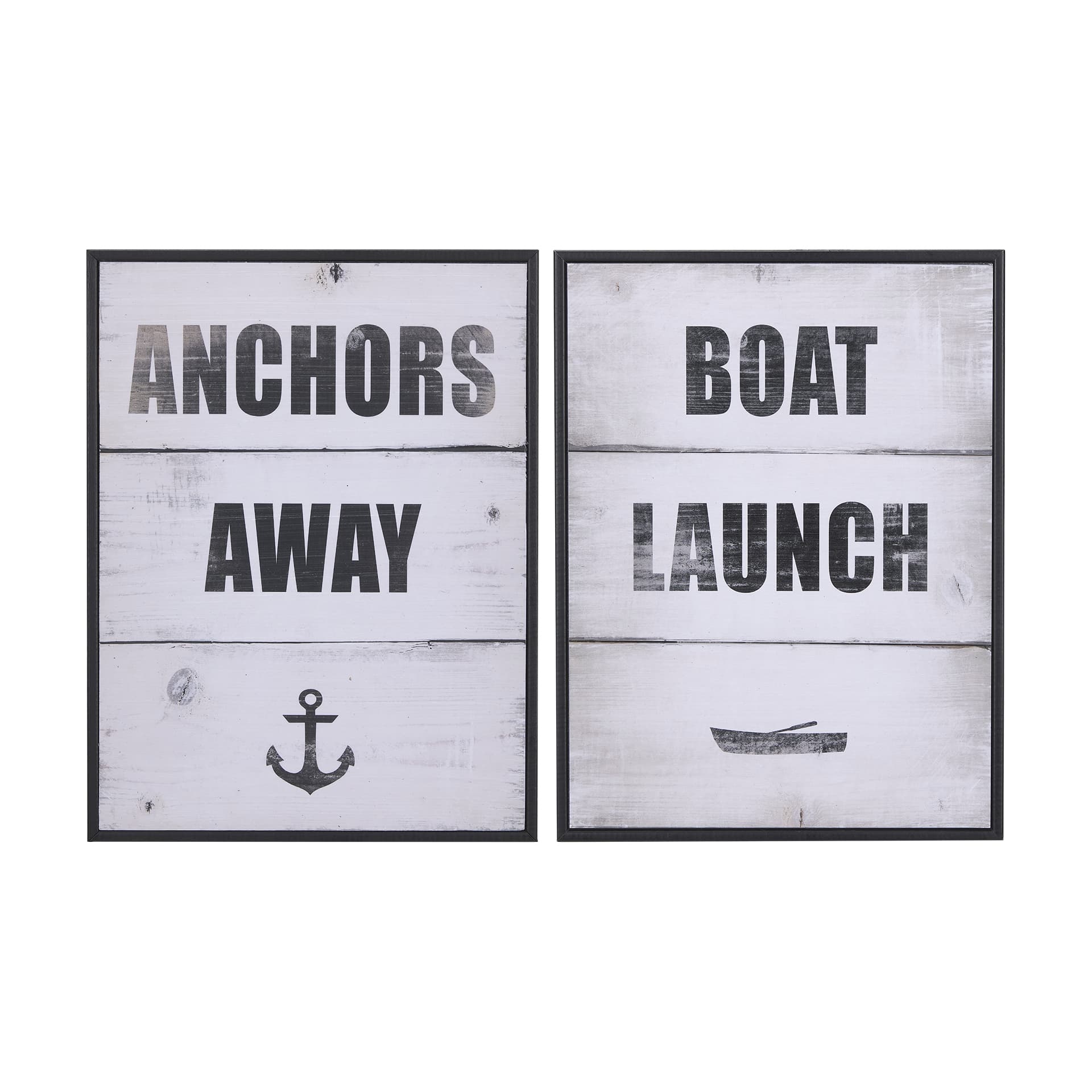 Anchors Away by Mercana Studio a Hand Embellished Textured Framed Art Print — product photograph
