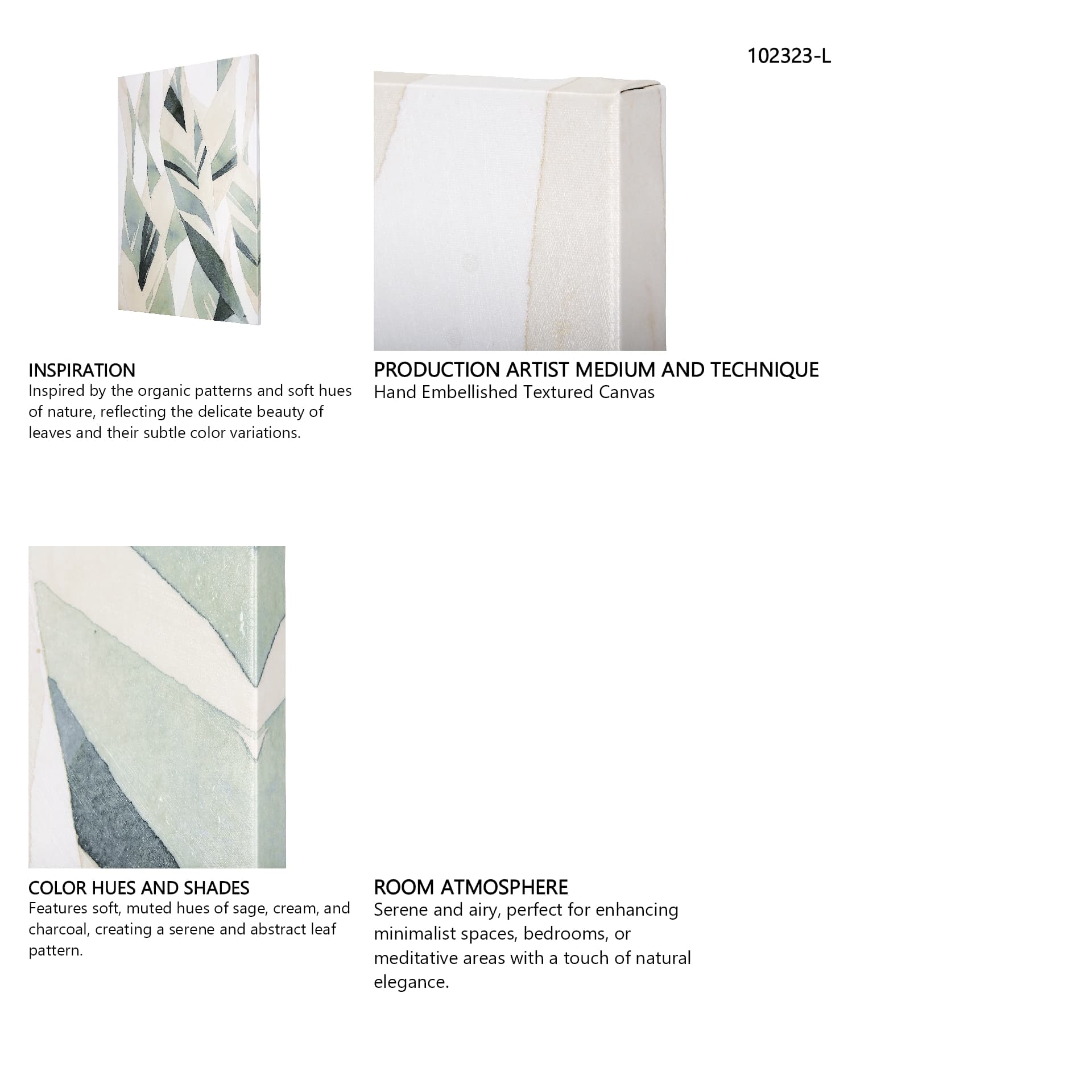 Variegated Patterns II by Mercana Studio a Hand Embellished Textured Canvas — in a styled room