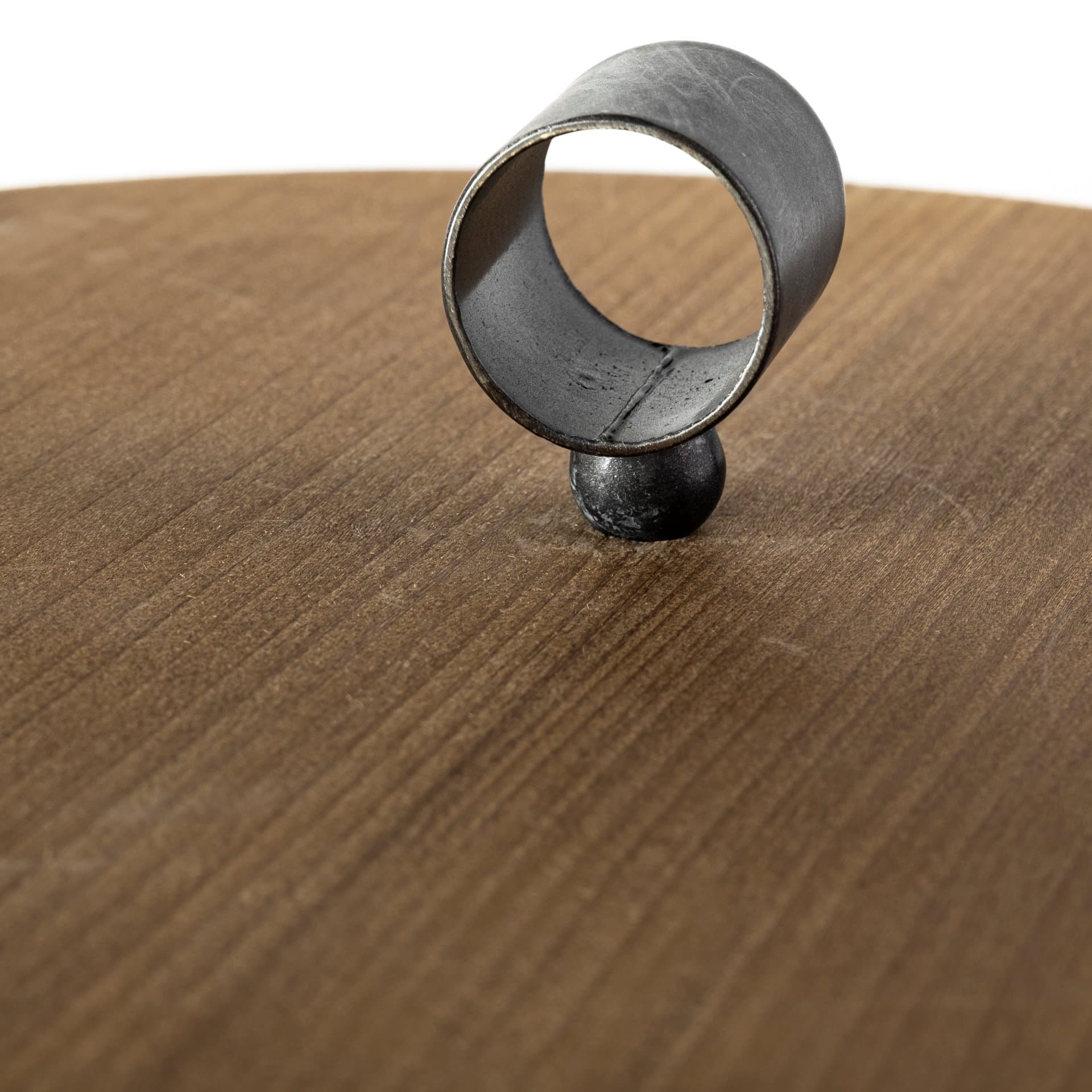 Cyril (Set of 2) Gray Metal W/ Brown Wood Lids Jars — product photograph