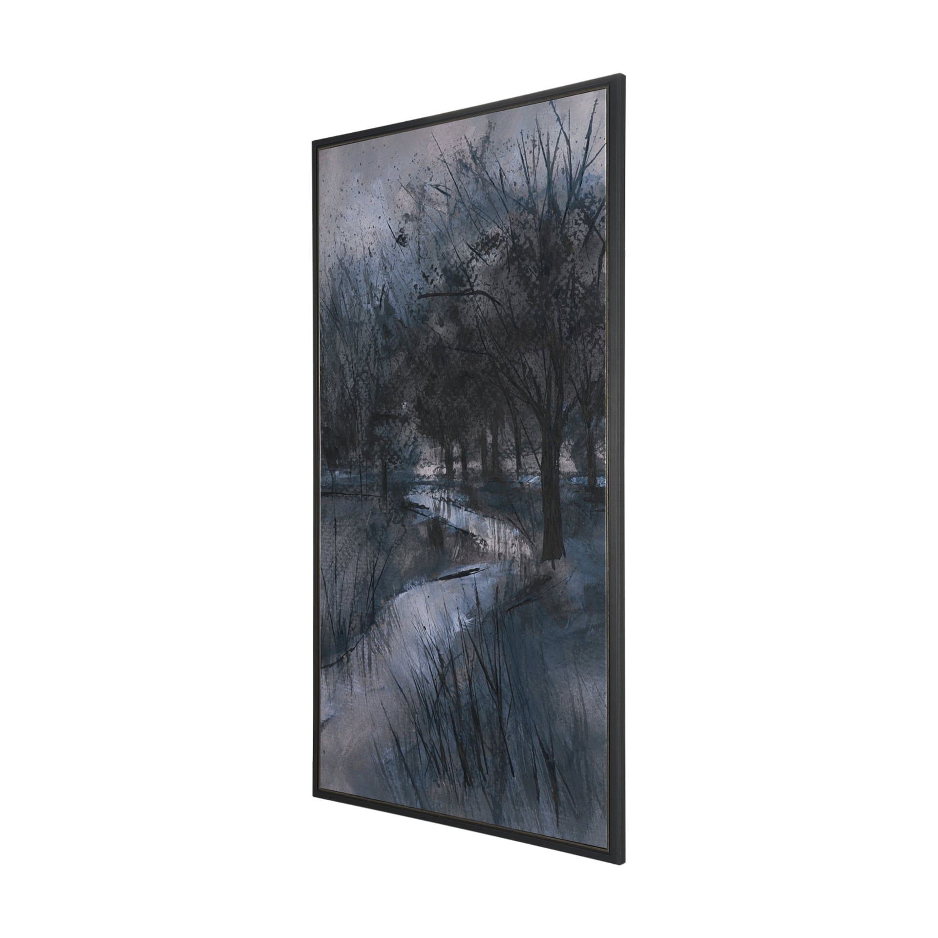Brook and Willows II by Mercana Studio Hand-Embellished Textured Framed Canvas Artwork — product photograph