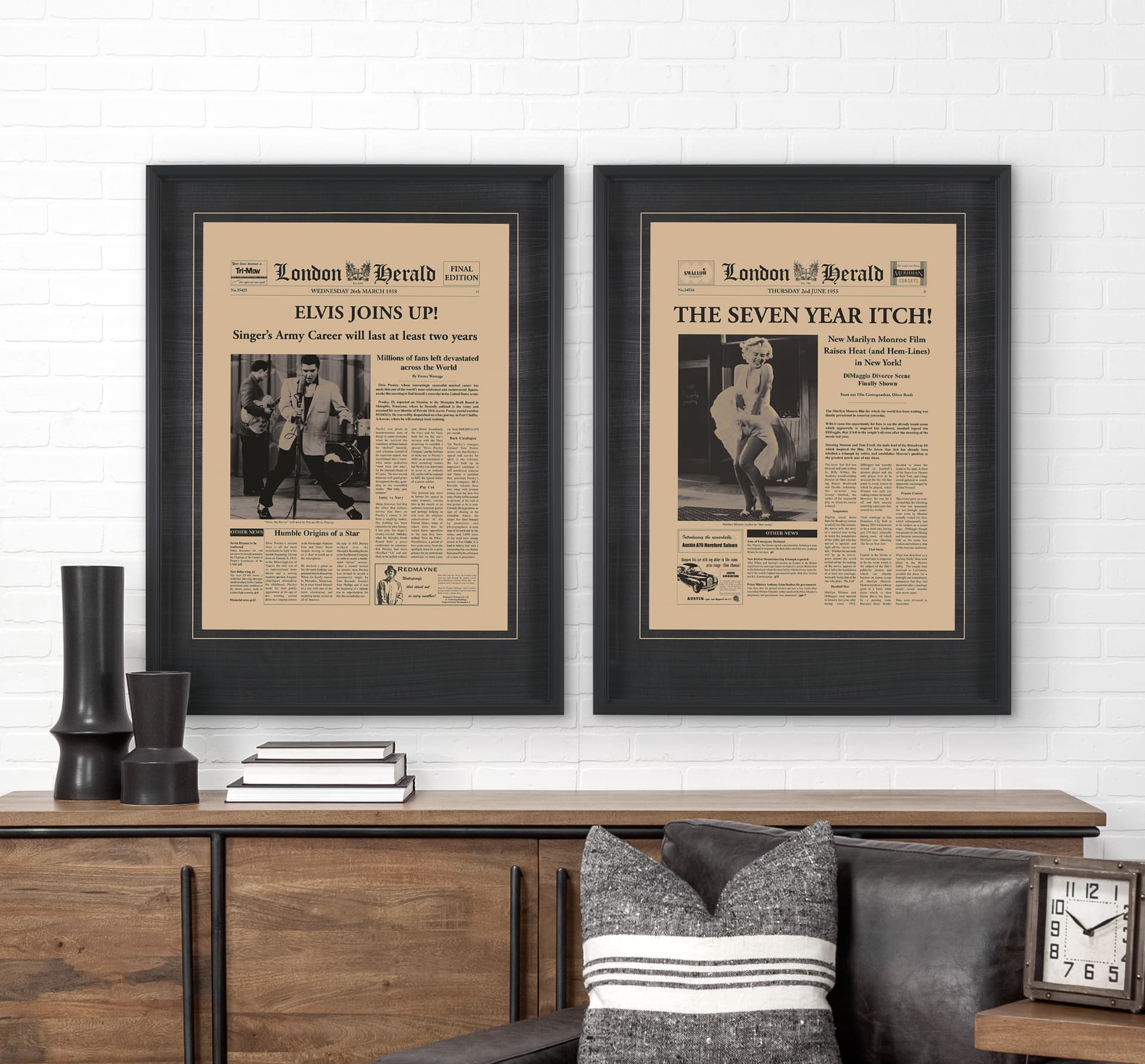 The Seven Year Itch by Vintage Collection Hand Embellished Framed Art Photo Matted under Glass — in a styled room