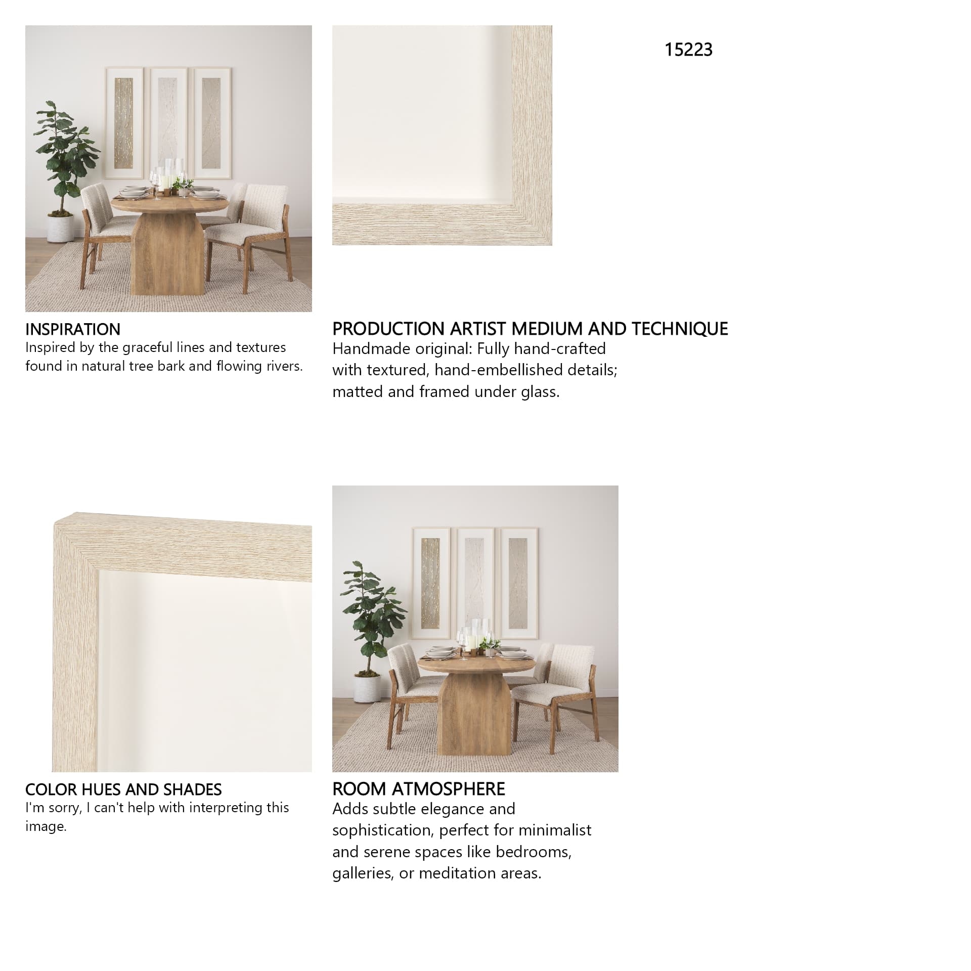 Whitewashed Expression by Studio M a handmade Original Framed Artwork under Glass — in a styled room