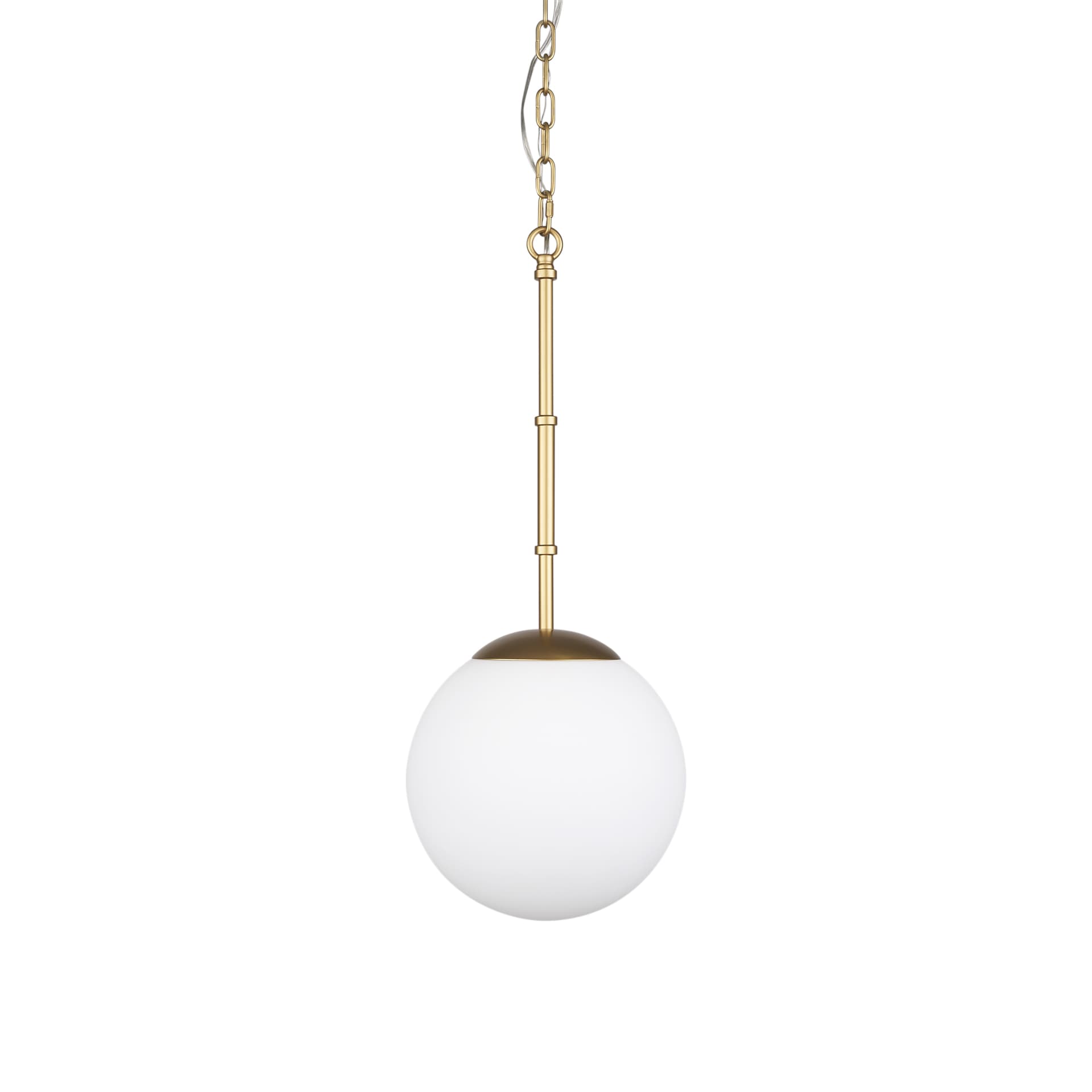 Edie Brushed Gold Metal w/ Frosted Glass Globe 1-Light Pendant — product photograph