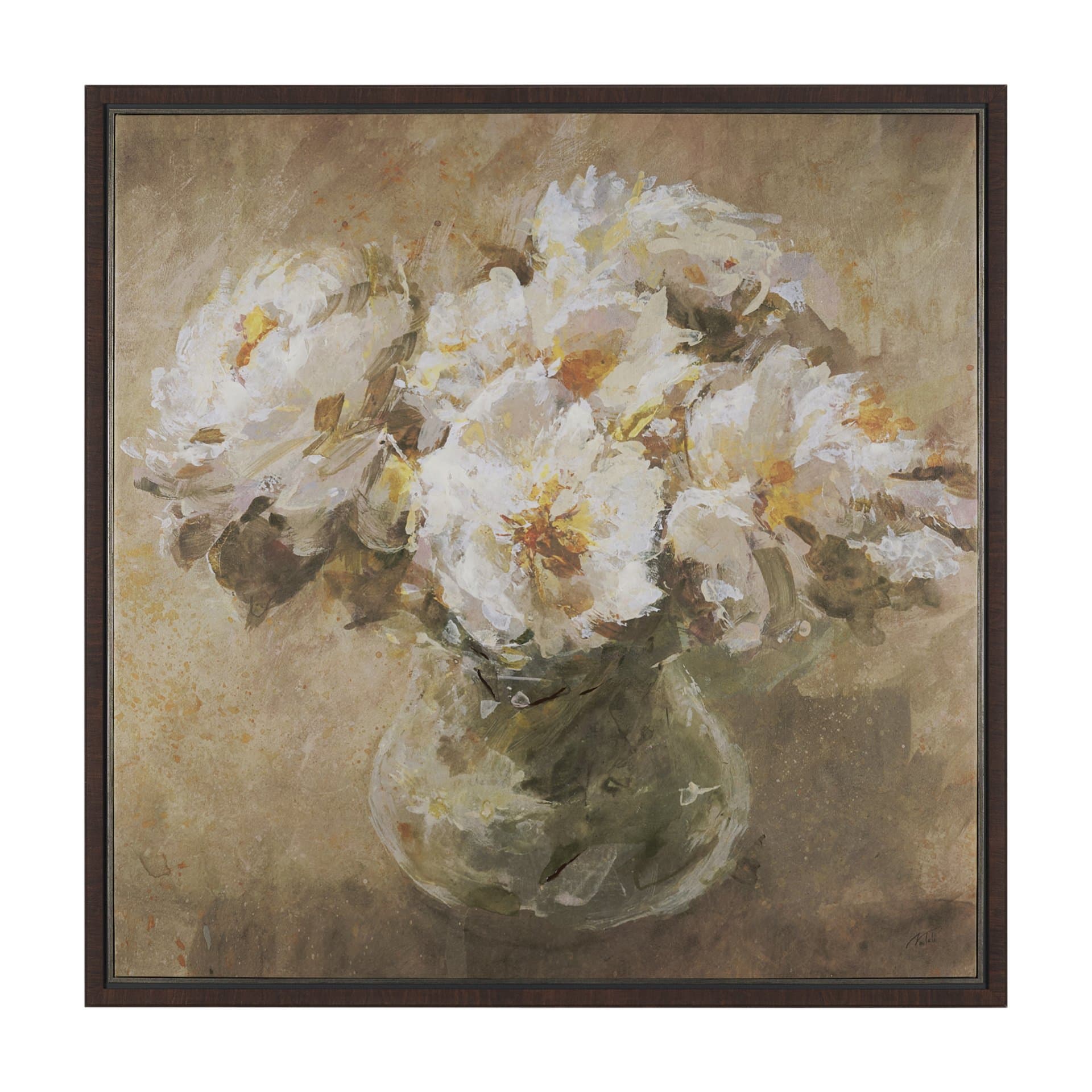 Resilient Bloom by Mercana Studio Hand-Embellished Textured Framed Canvas Artwork — product photograph