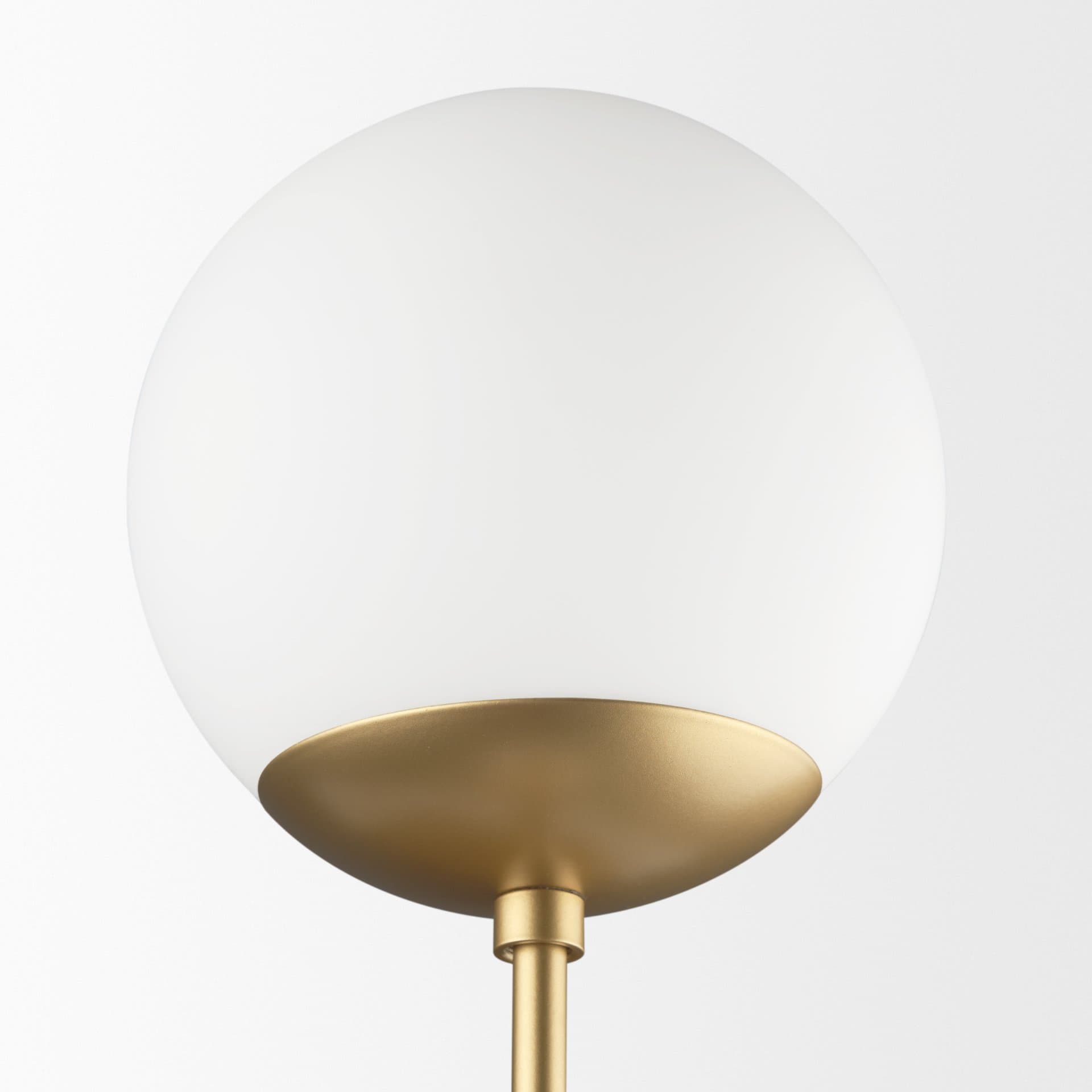 Edie Brushed Gold Metal w/ Frosted Glass Globes 2-Light Wall Sconce — product photograph