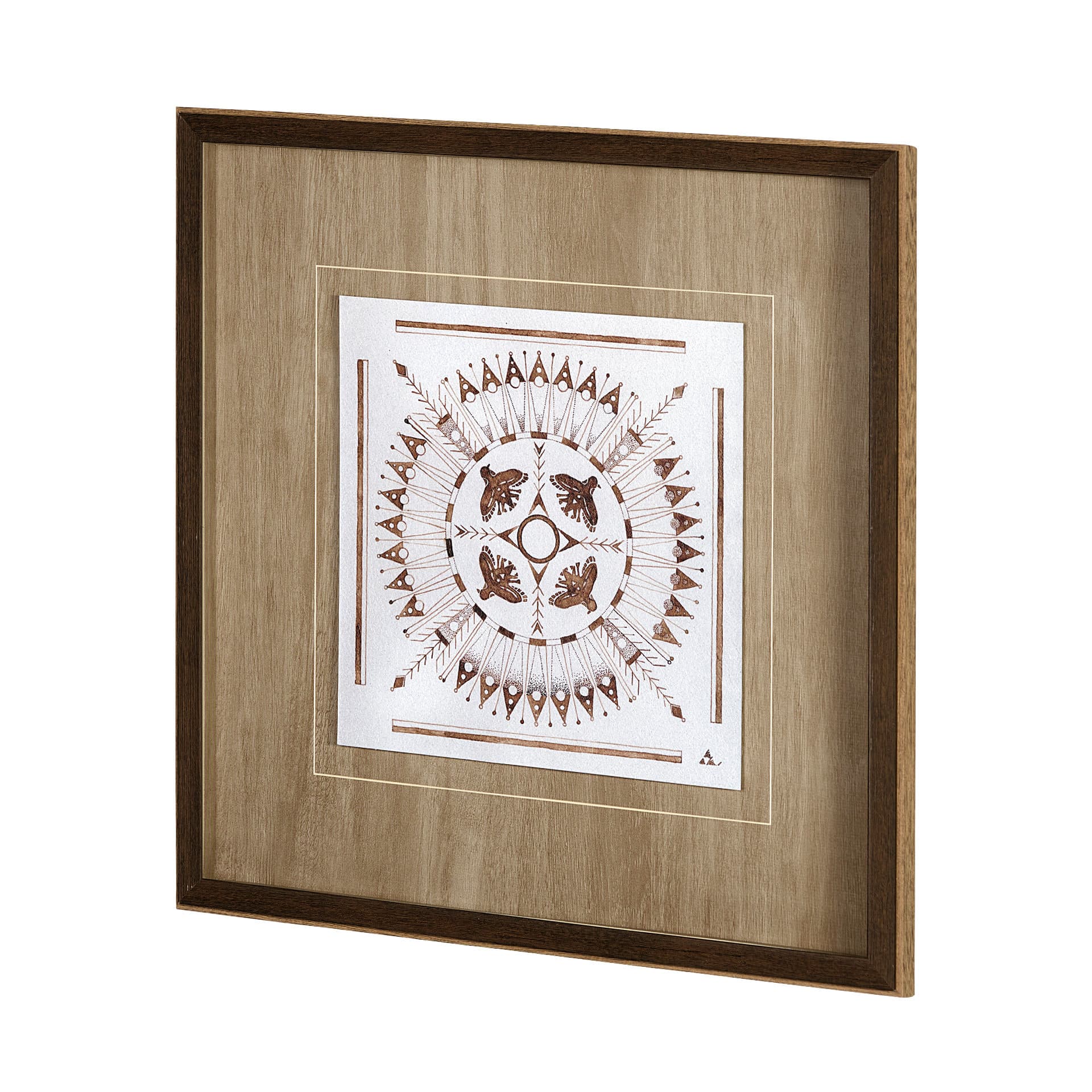Sandpainting-Watercolor I by Mercana Studio Hand Embellished Framed Art Print Matted under Glass — product photograph