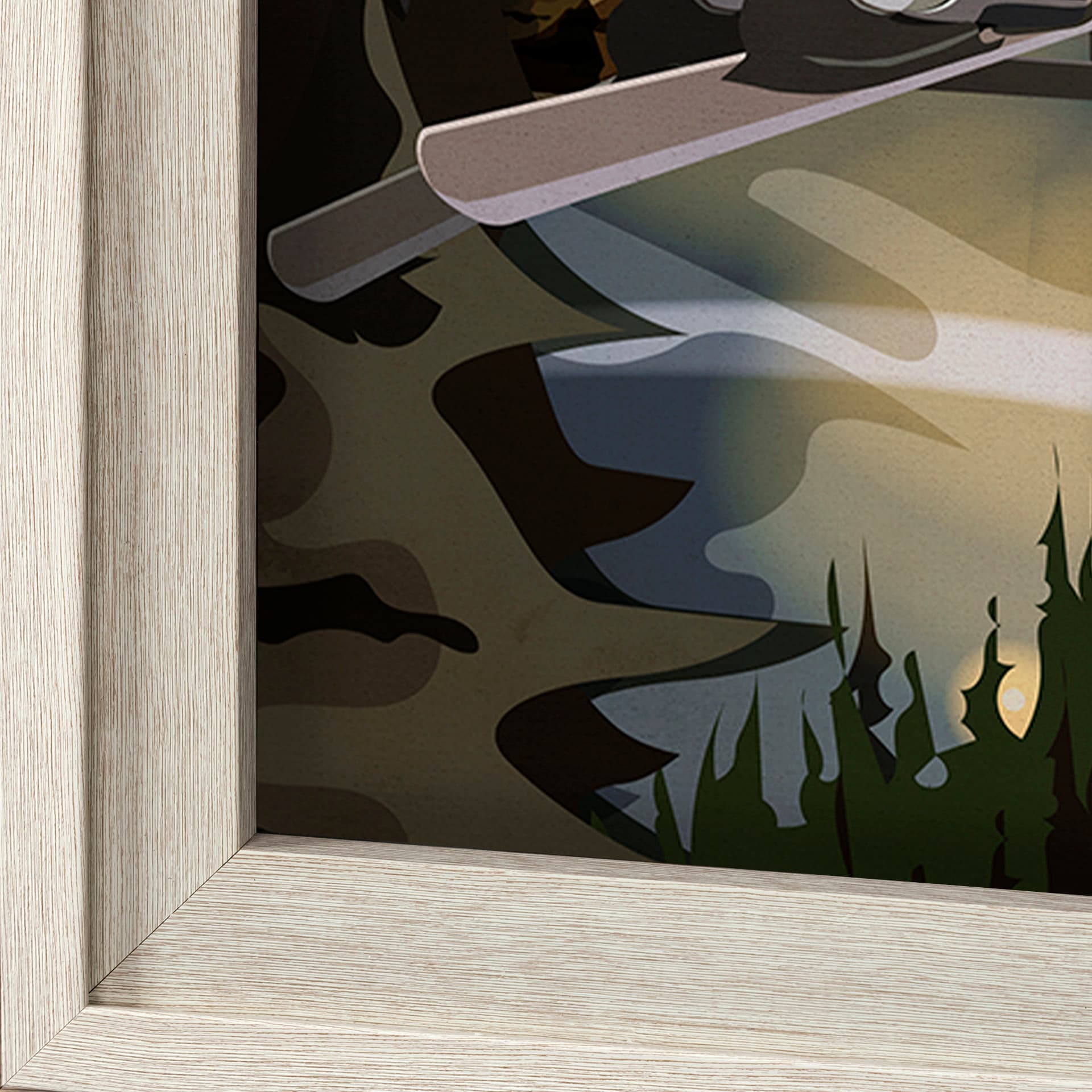 Tremblant Go Canada (XL) by Mercana Studio a Hand Embellished Decograph Framed Art Print under Glass — product photograph