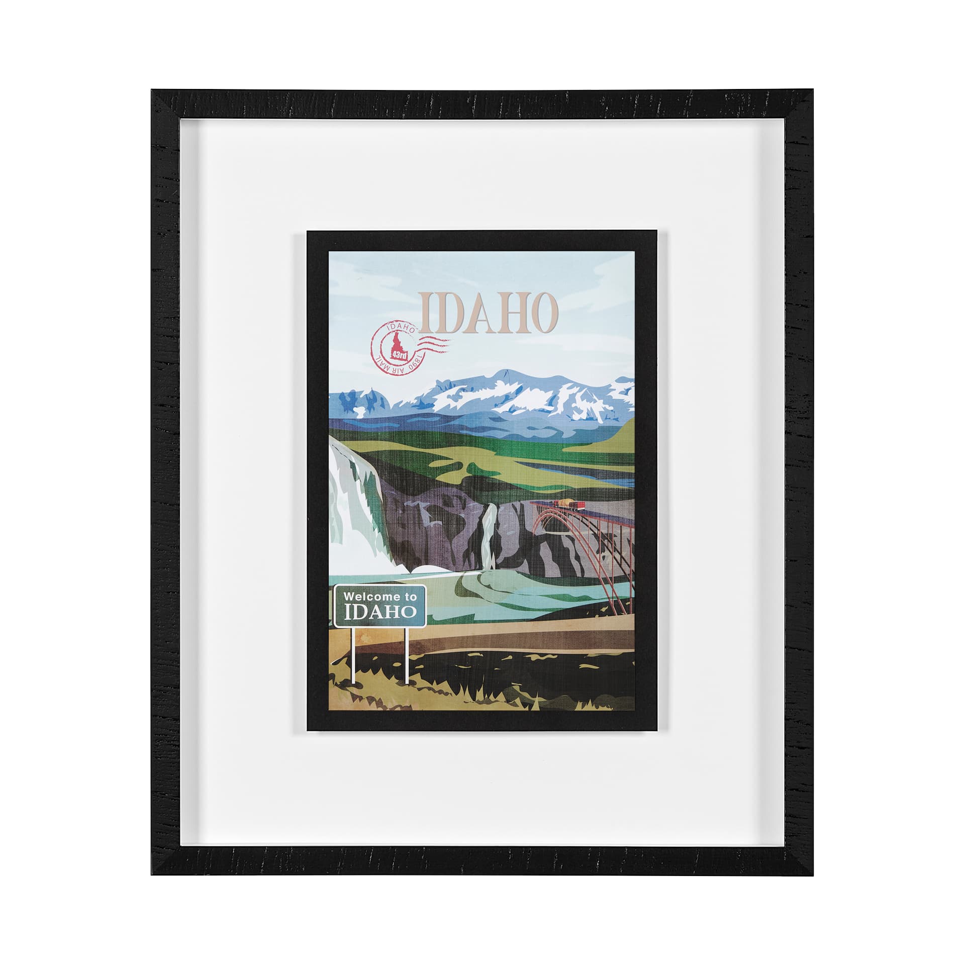 Idaho Go USA (M) by Mercana Studio a Framed Art Print Matted under Glass — product photograph