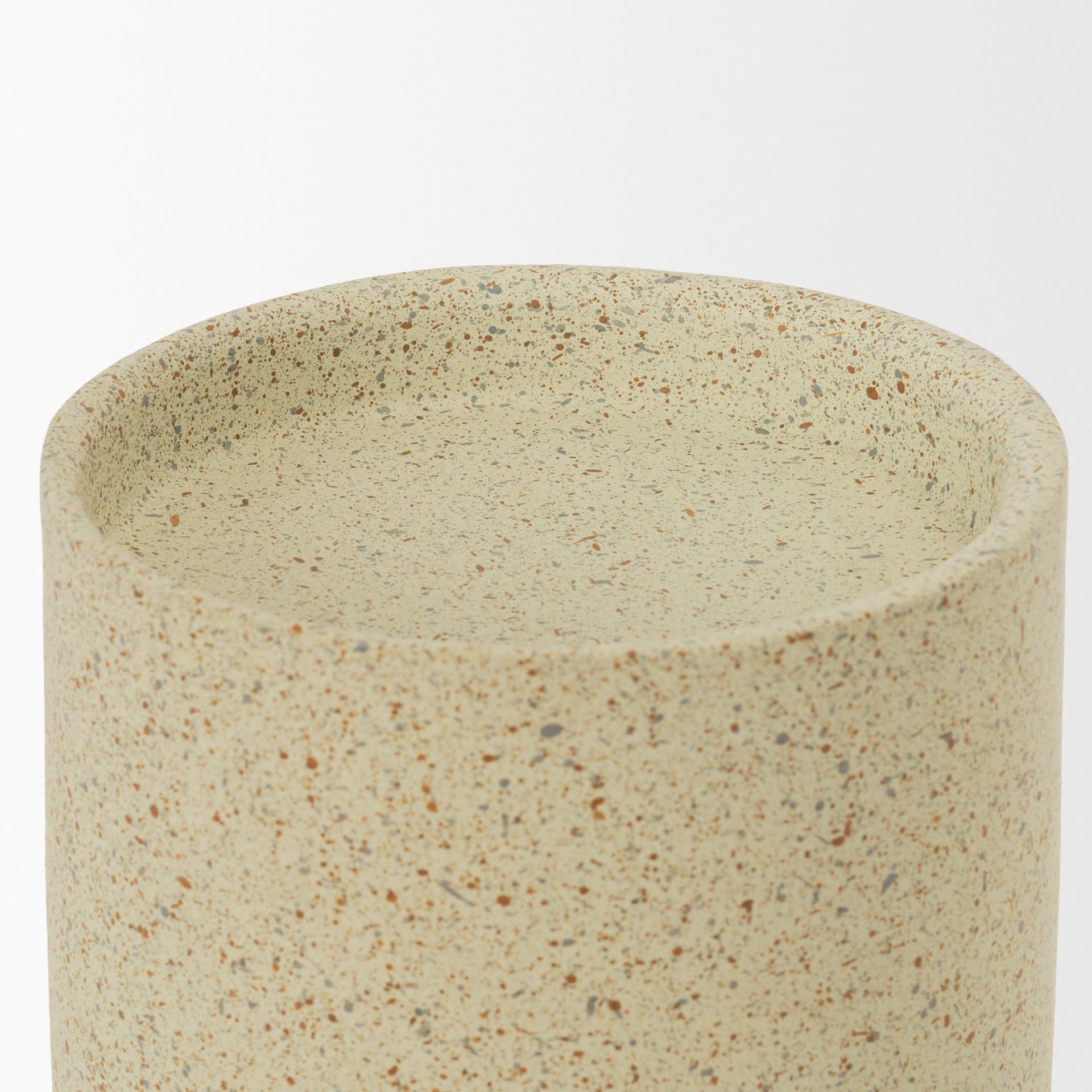 Akira Small Textured Beige Metal Pillar Candle Holder — product photograph