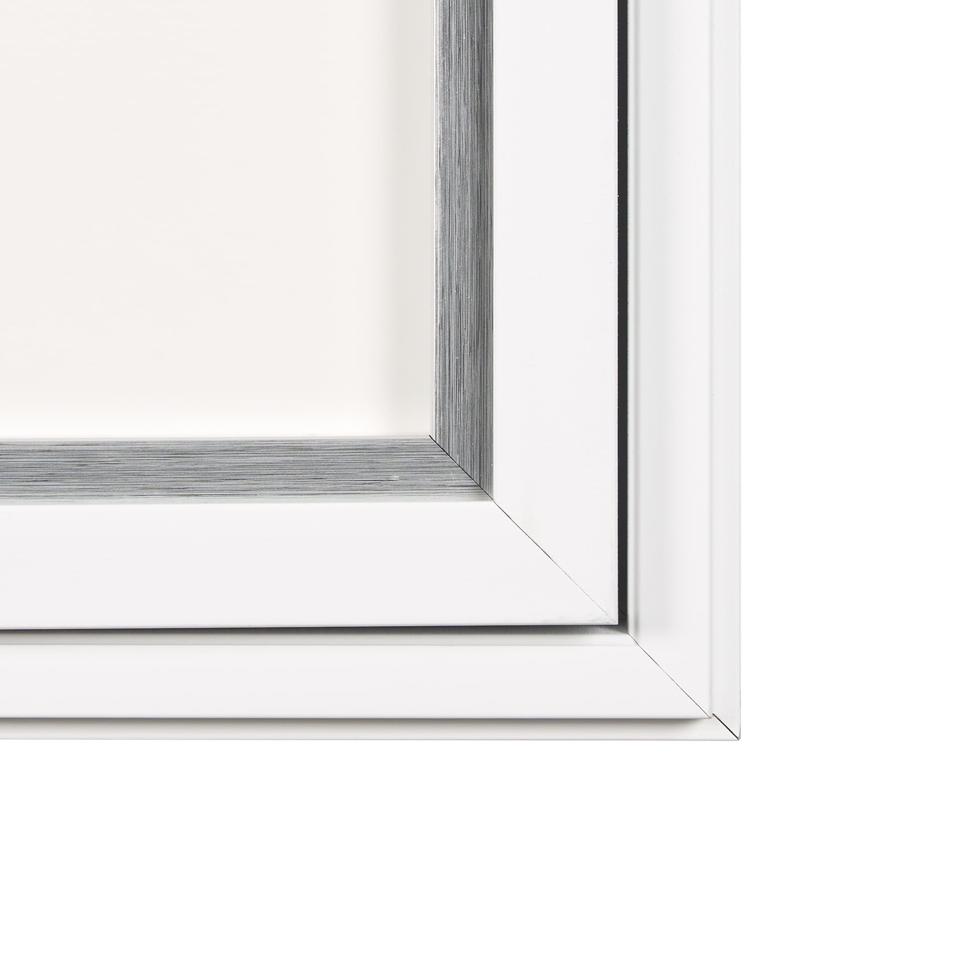 Random Lines Silver Flood by Studio M a Handmade Original Framed Artwork under Glass — product photograph
