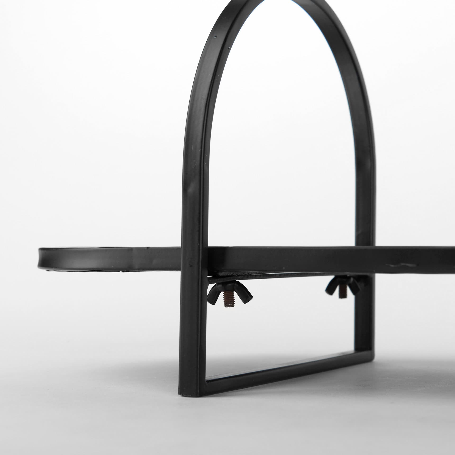 Evianna 30L x 7W x 7H Mirrored W/Black Metal Frame Tray — product photograph