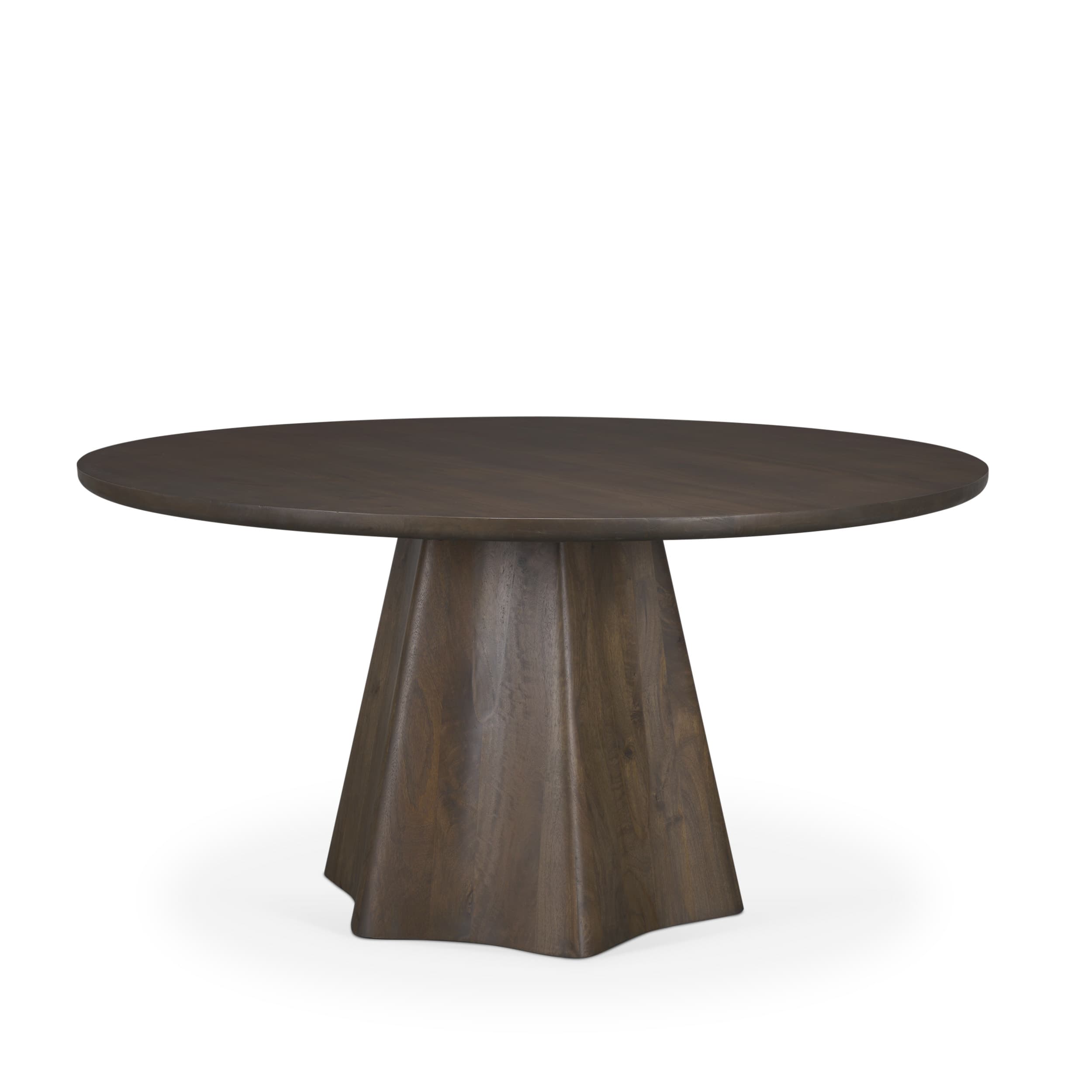 Jovani 60" Round Pedestal Dining Table | Modern | Dark Brown Wood | Seats 6 — product photograph