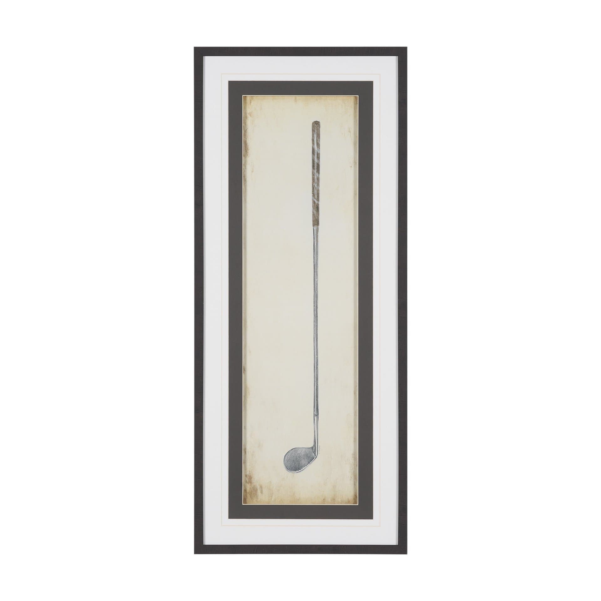 Vintage Golf Club IV by Mercana Studio Hand-Embellished Textured Framed Artwork Matted under Glass — product photograph