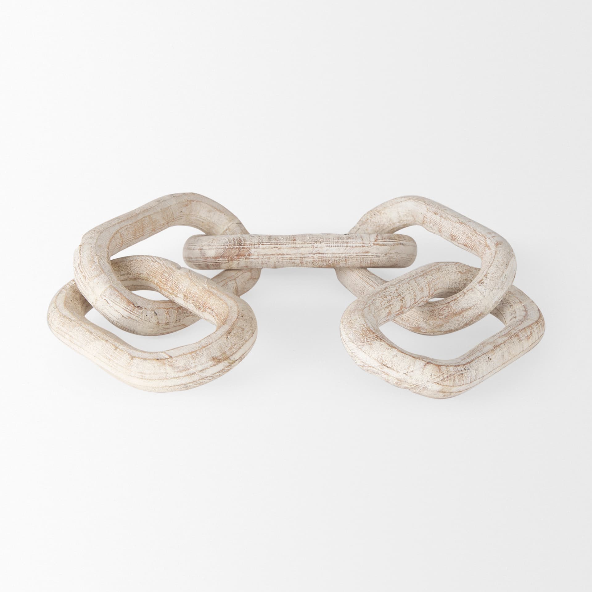 Alix 29.0L x 5.0W x 5.0H Beige Wooden Link Chain Decorative Object — product photograph