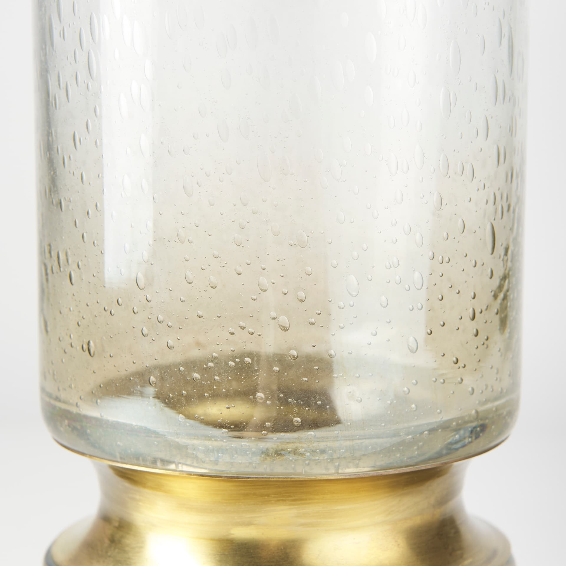 Adriatic I Small Brushed Gold Metal Glass Vase — product photograph