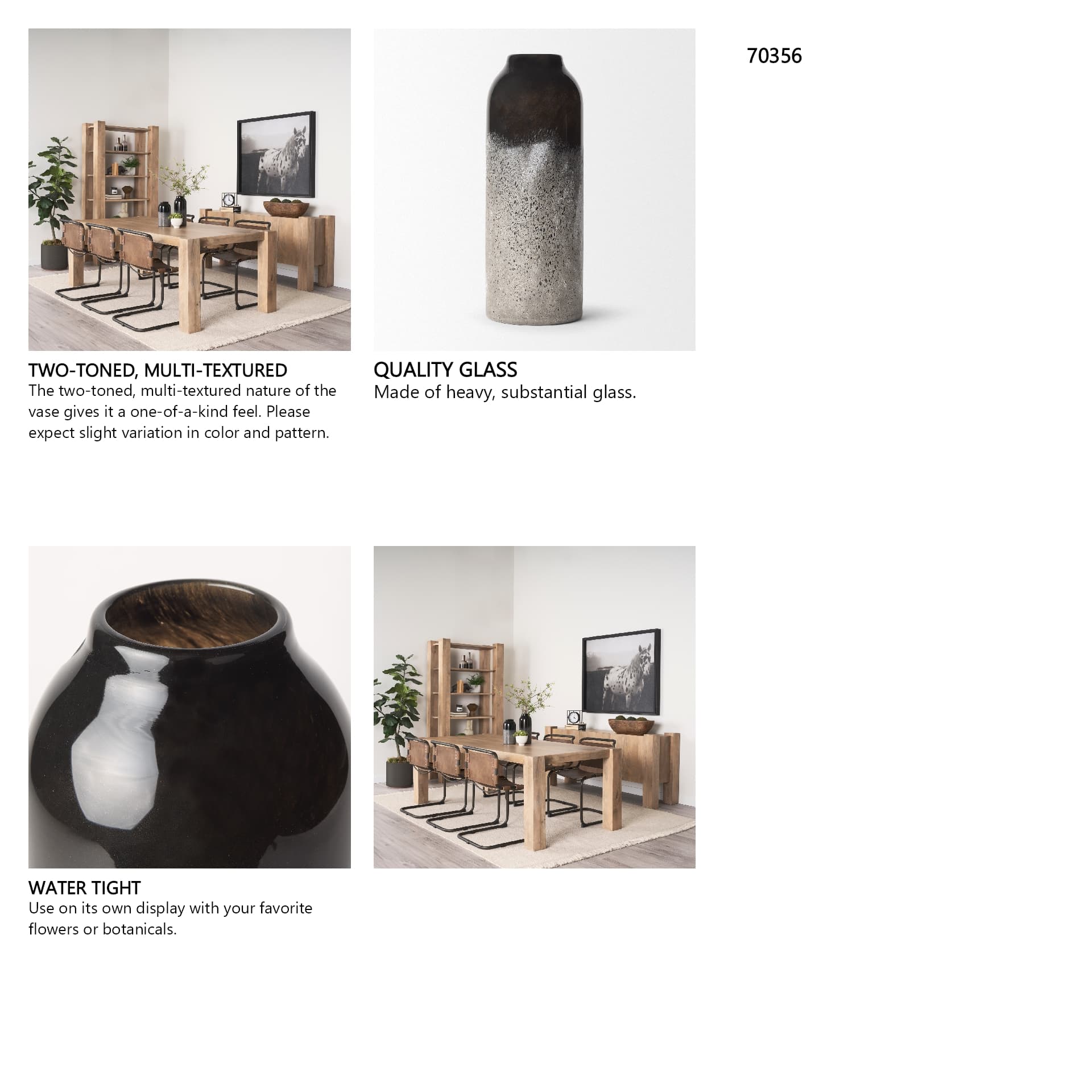Emu Tall Black w/ Gray Vase — in a styled room