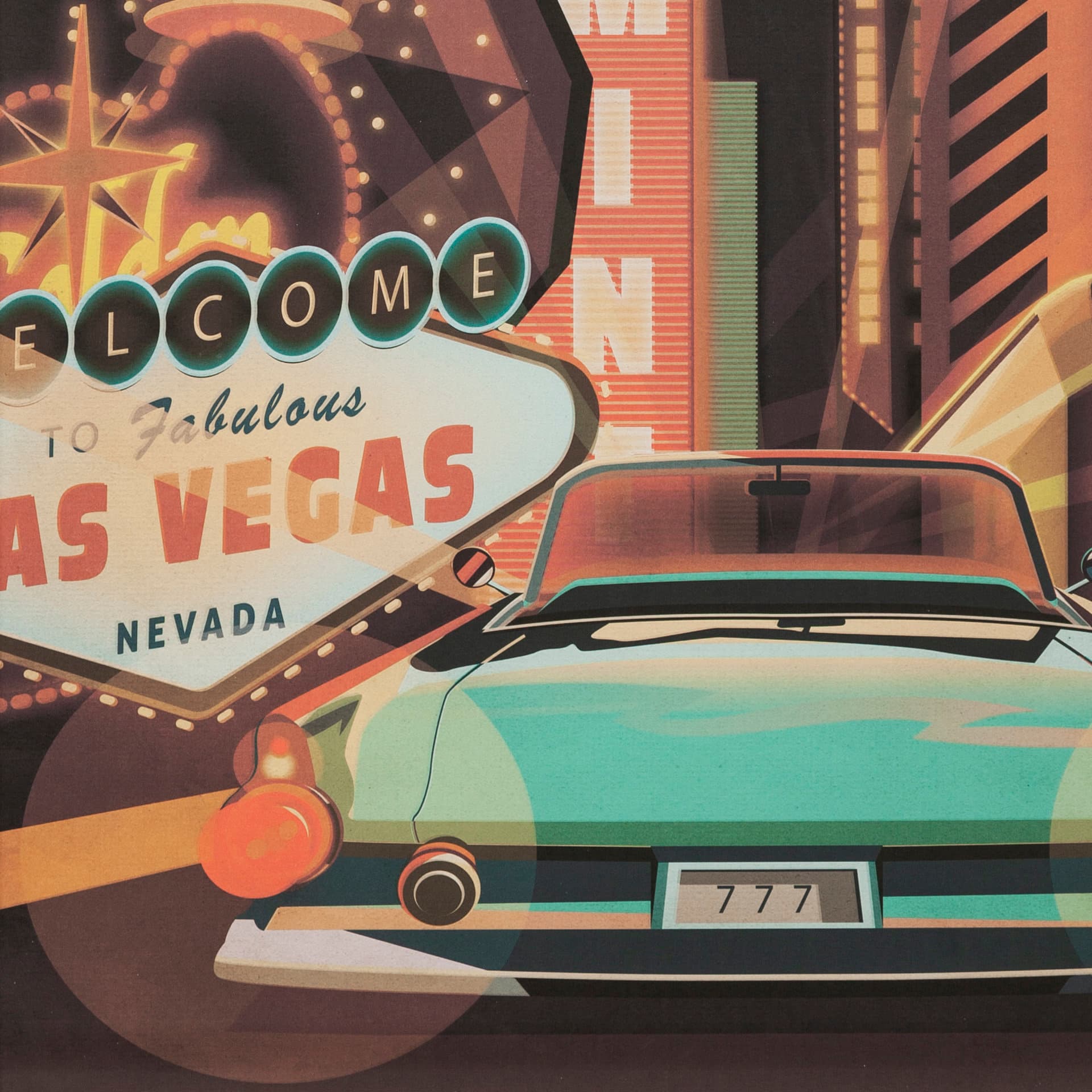 Nevada Go USA (XL) by Mercana Studio a Hand Embelished Decograph Framed Art Print under Glass — product photograph