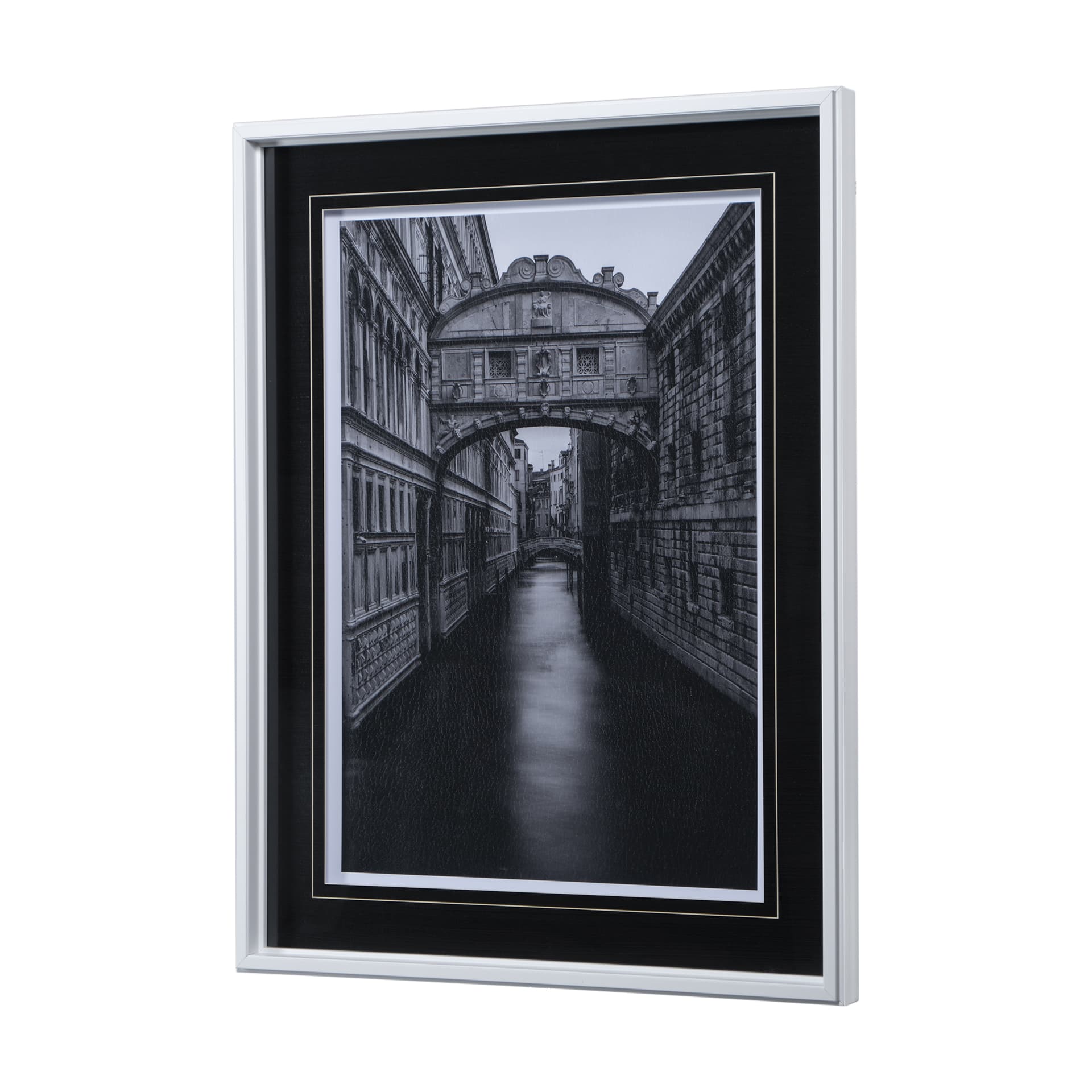 B&W Bridge of Sighs by Danny Head a Hand Embellished Textured Framed Photo Art Print Matted under Gl — product photograph