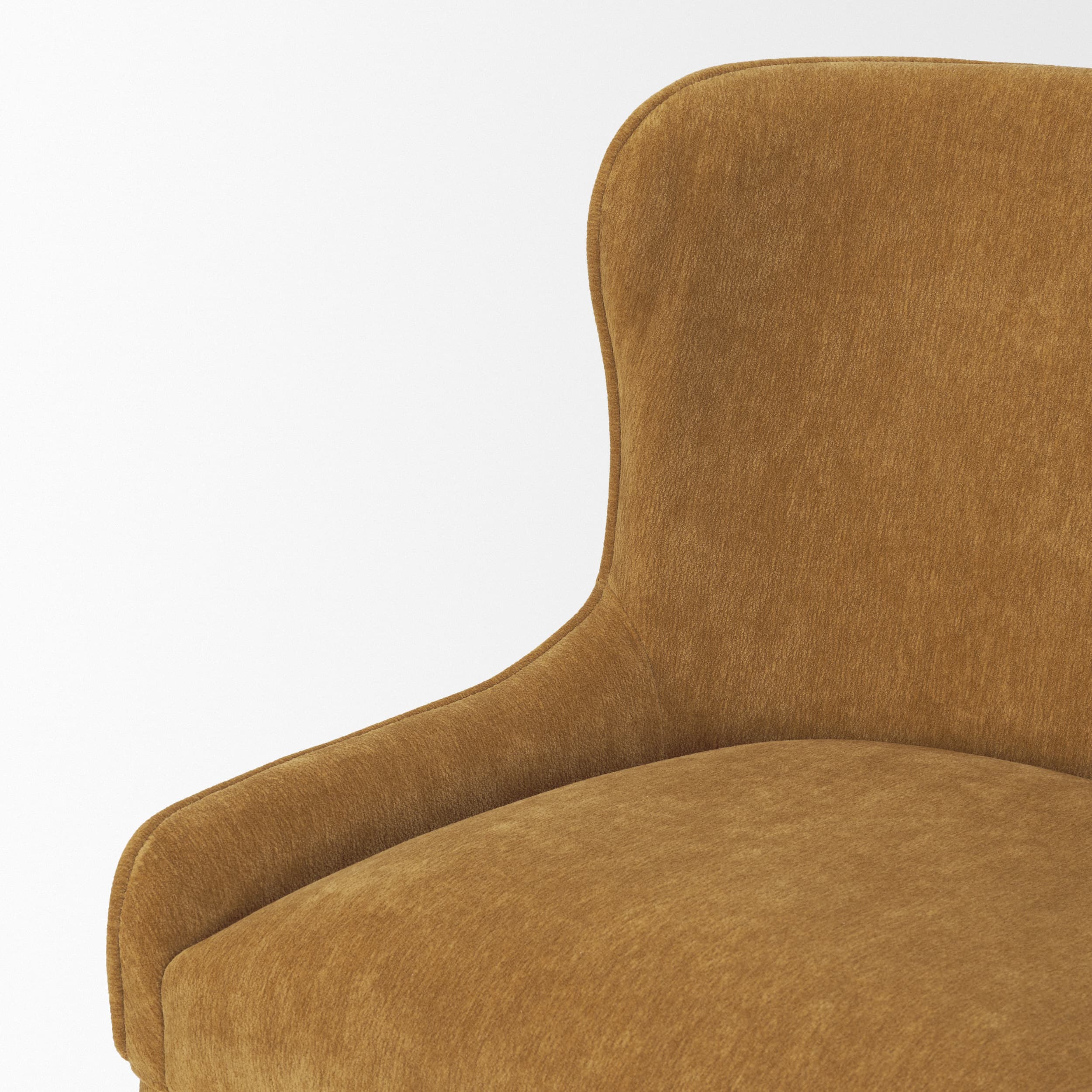 Nolan Wingback Dining Side Chair | Rust Chenille w/ Tapered Wood — product photograph