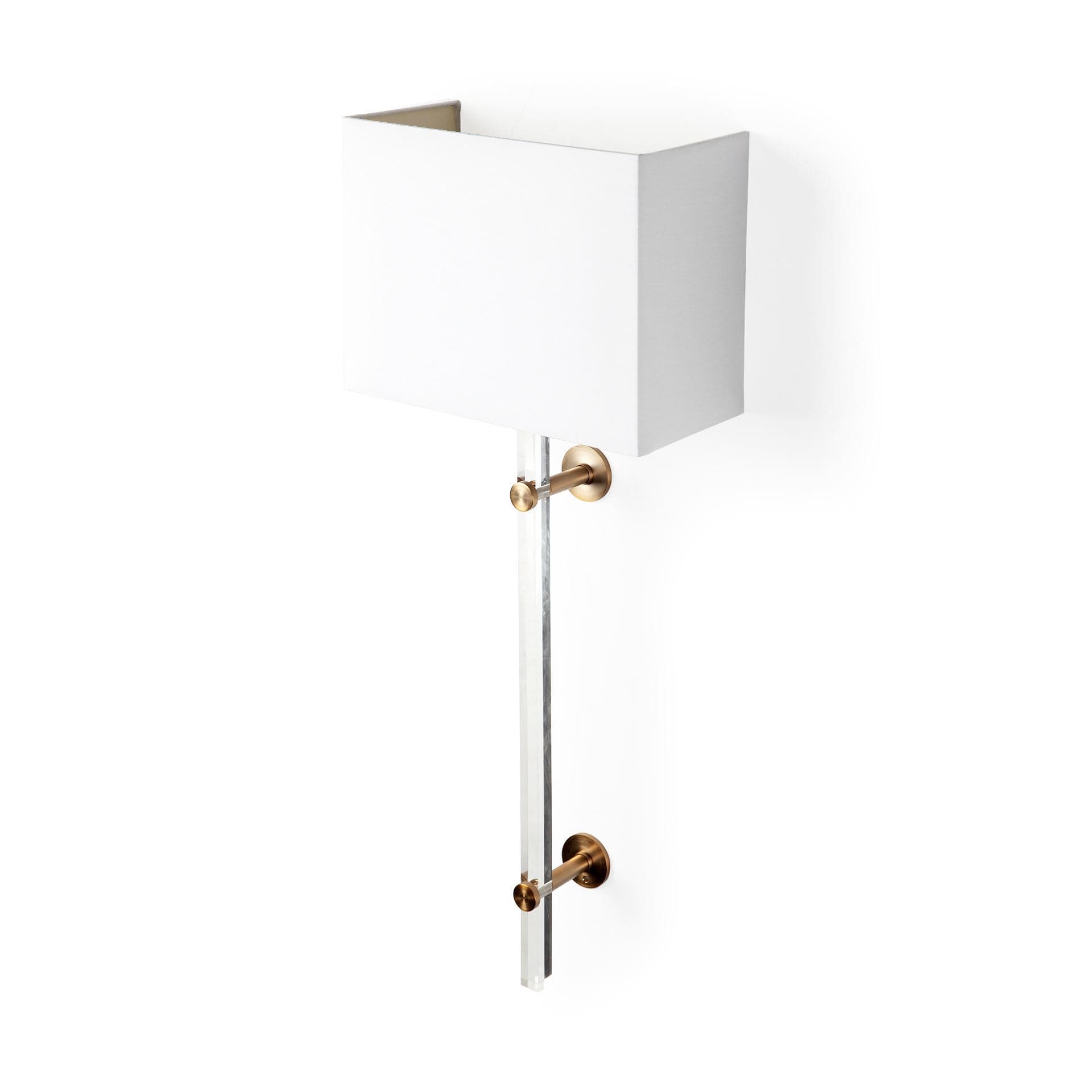Cantabria 12x30 White Shade Brass/Acrylic Wall Sconce — product photograph